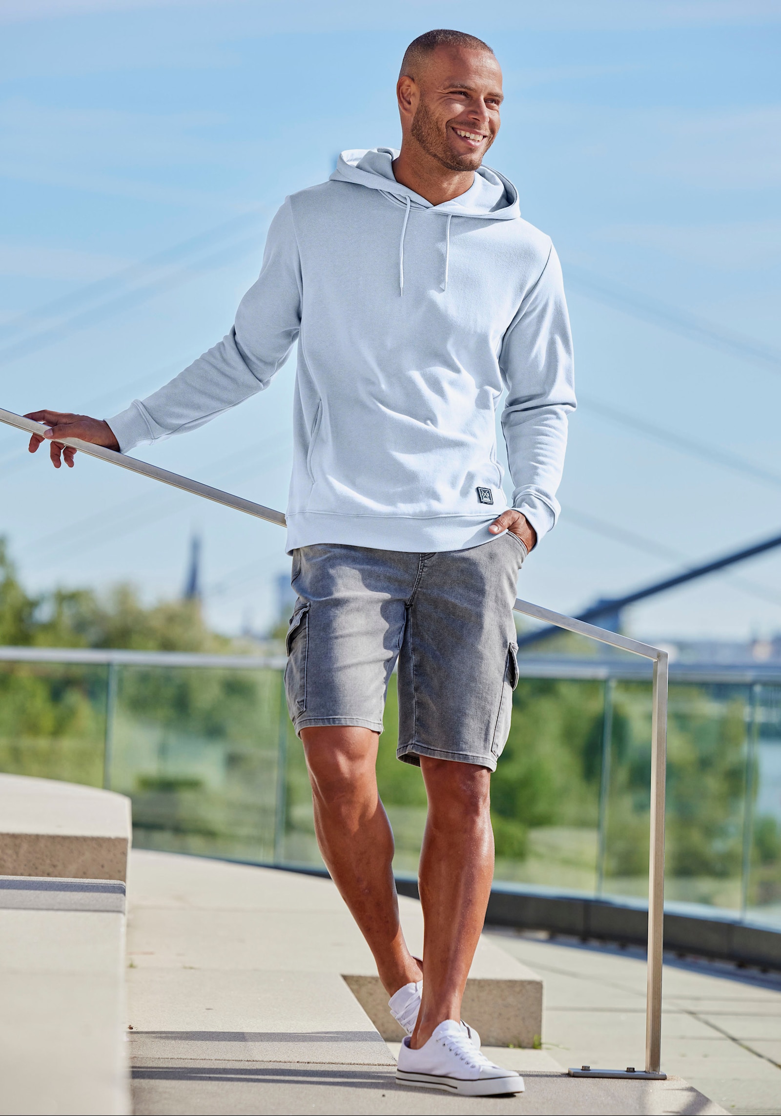 John Devin Hoodie - grau-meliert