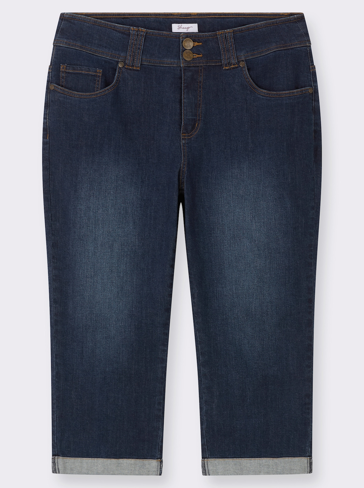 sheego Jean 3/4 pour les cuisses fortes - bleu foncé