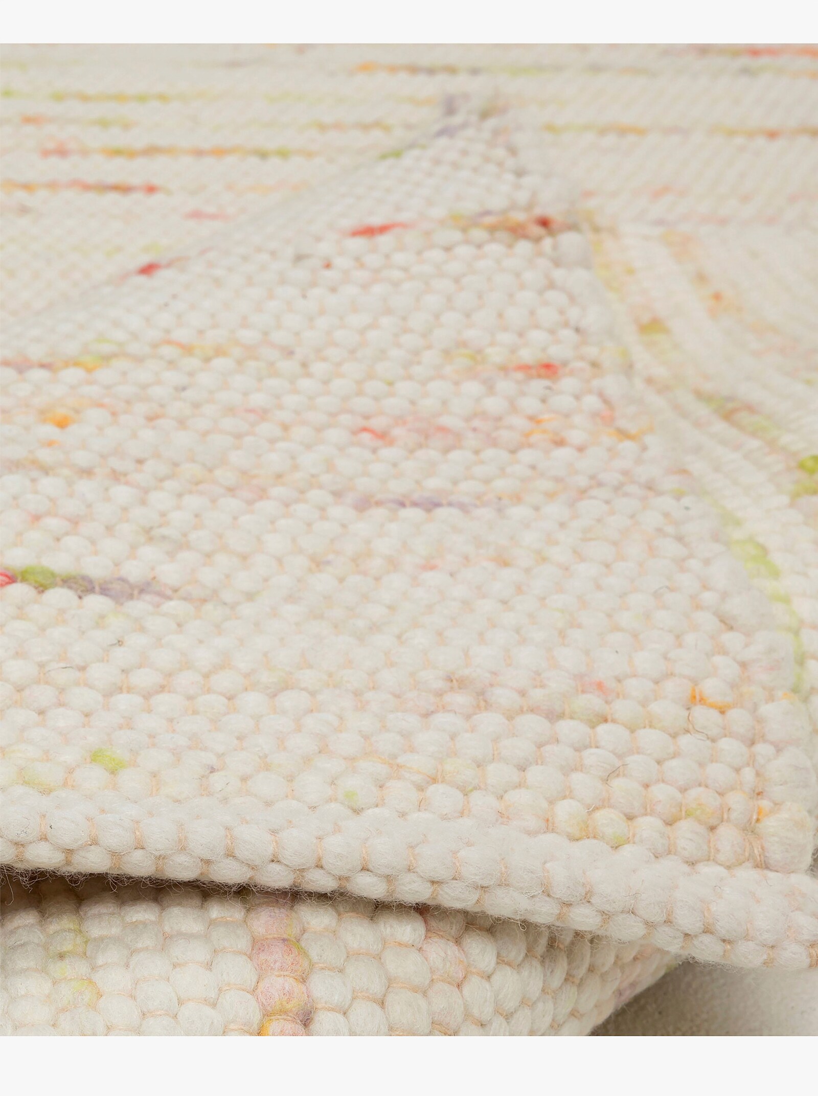 Theko Handwebteppich - ecru-bunt
