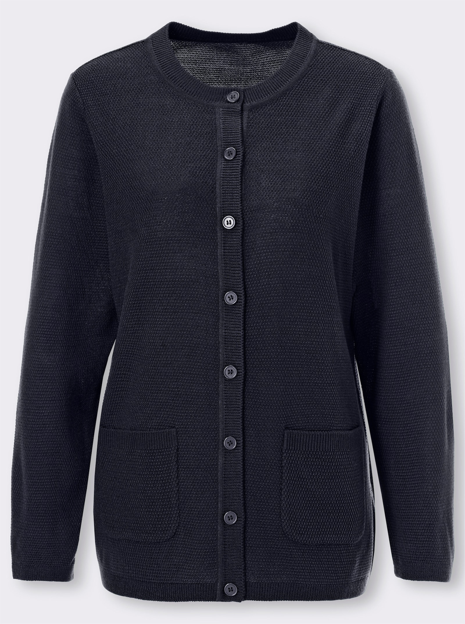 Vest met structuurpatroon - marine