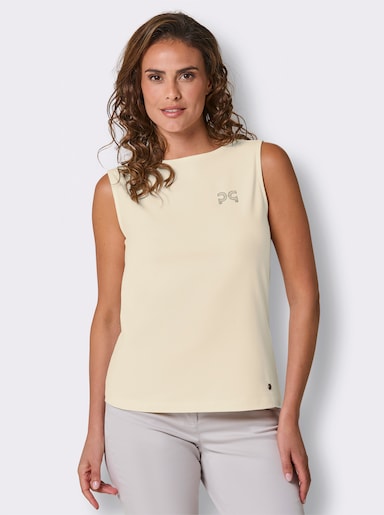 CREATION L PREMIUM Shirttop mit Glitzersteinchen - champagner