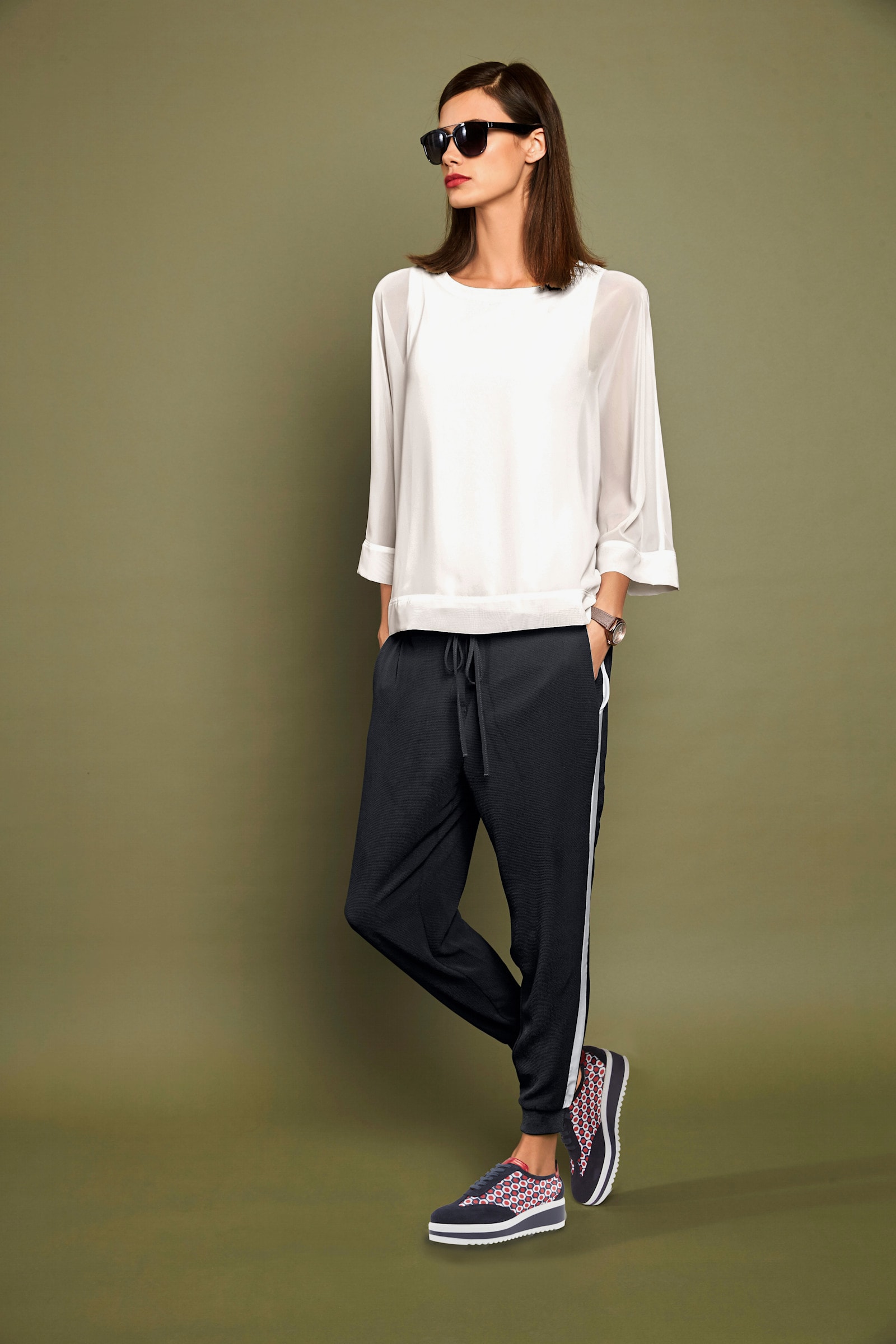 heine Blusenshirt mit Fledermausärmeln - ecru