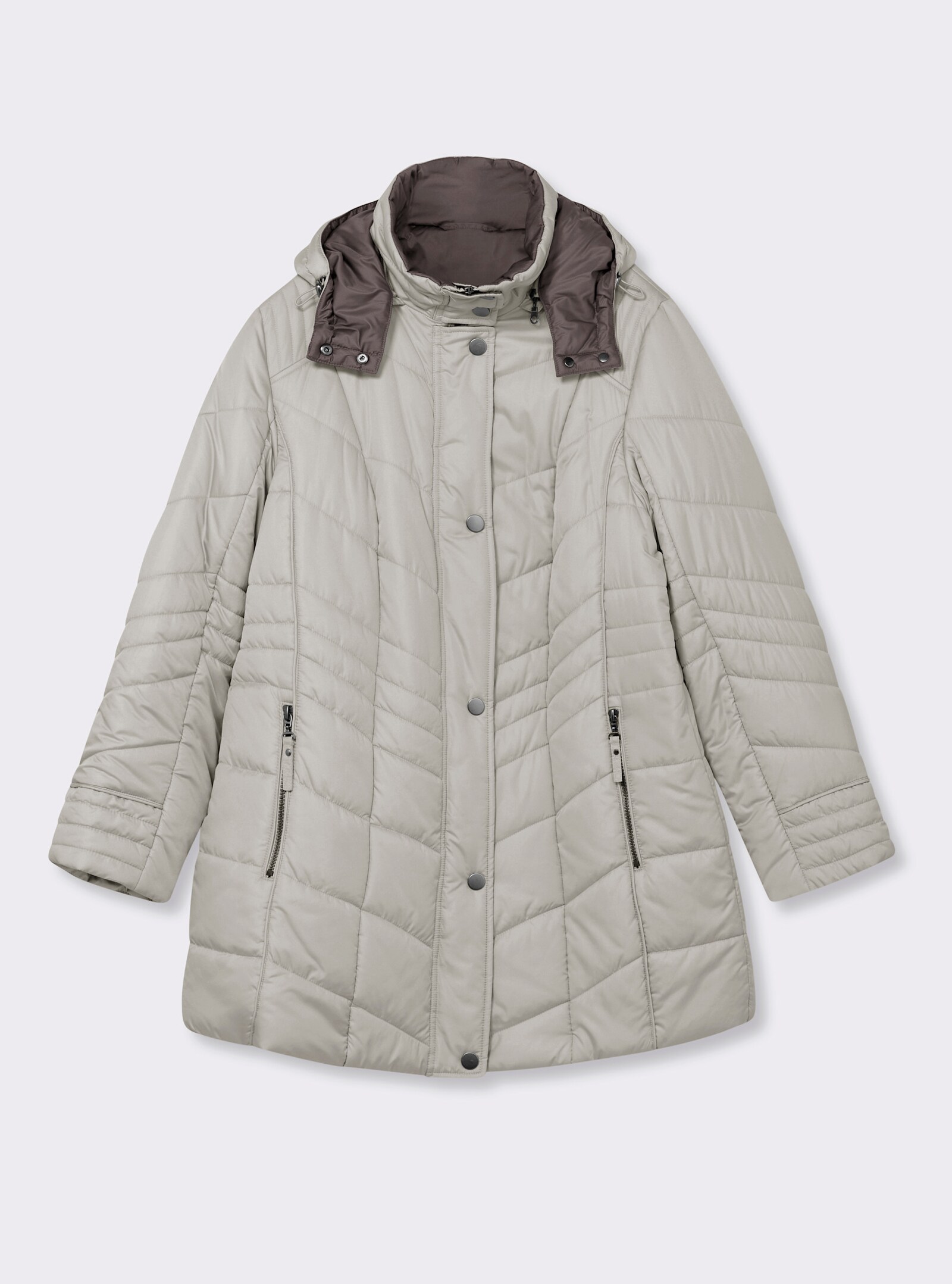 Steppjacke in Microfaser-Qualität, pflegeleicht - ecru