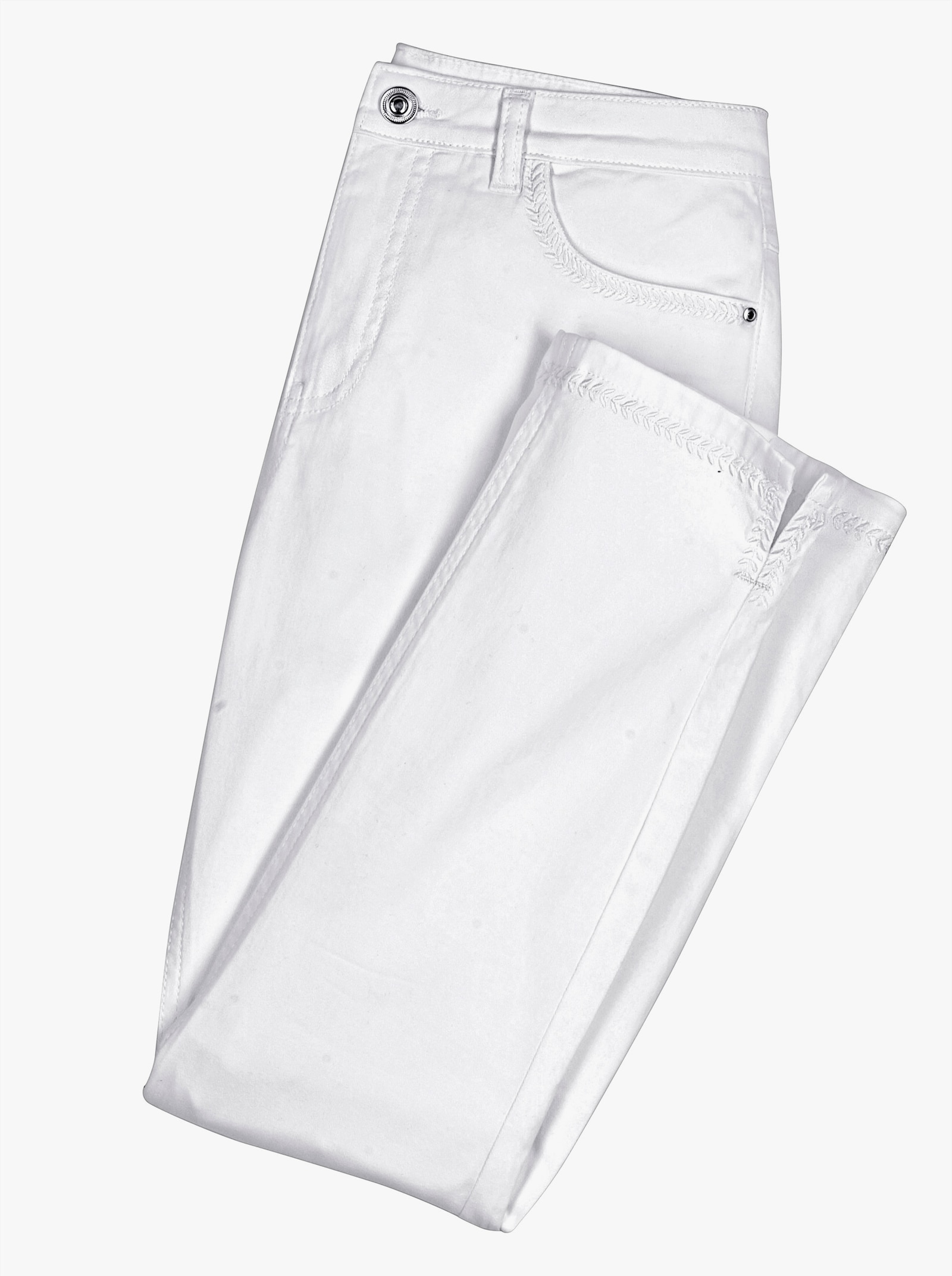 7/8-jeans in used-look - wit