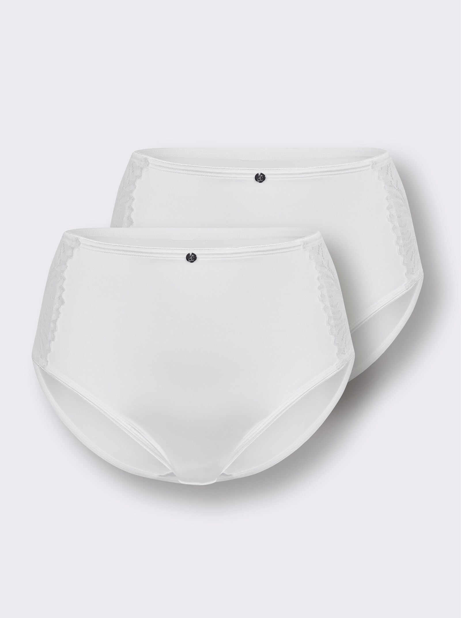 wäschepur Hüftslip mit seitlichem Spitzeneinsatz - weiß
