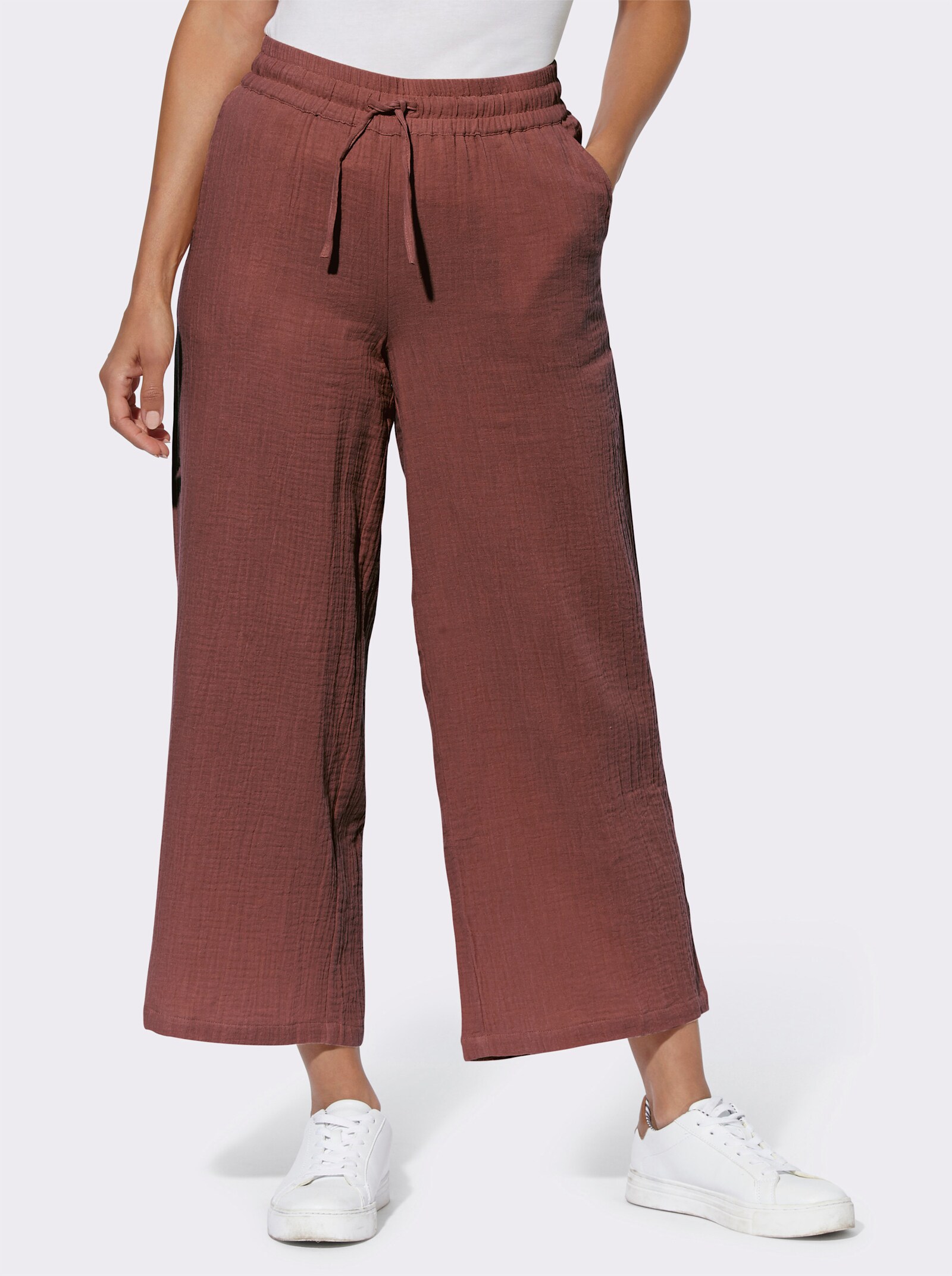 Culotte in Struktur-Qualität - rotbraun