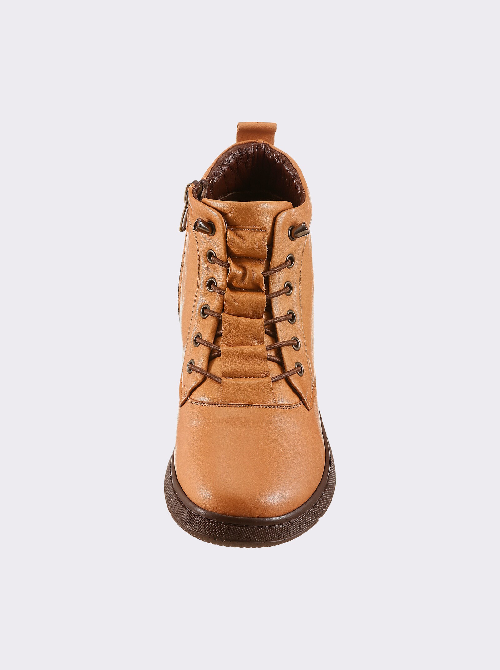 Andrea Conti Stiefelette aus Leder, warm gefüttert - cognac