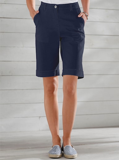 Jeansbermudas mit Dehnbund hinten - marine