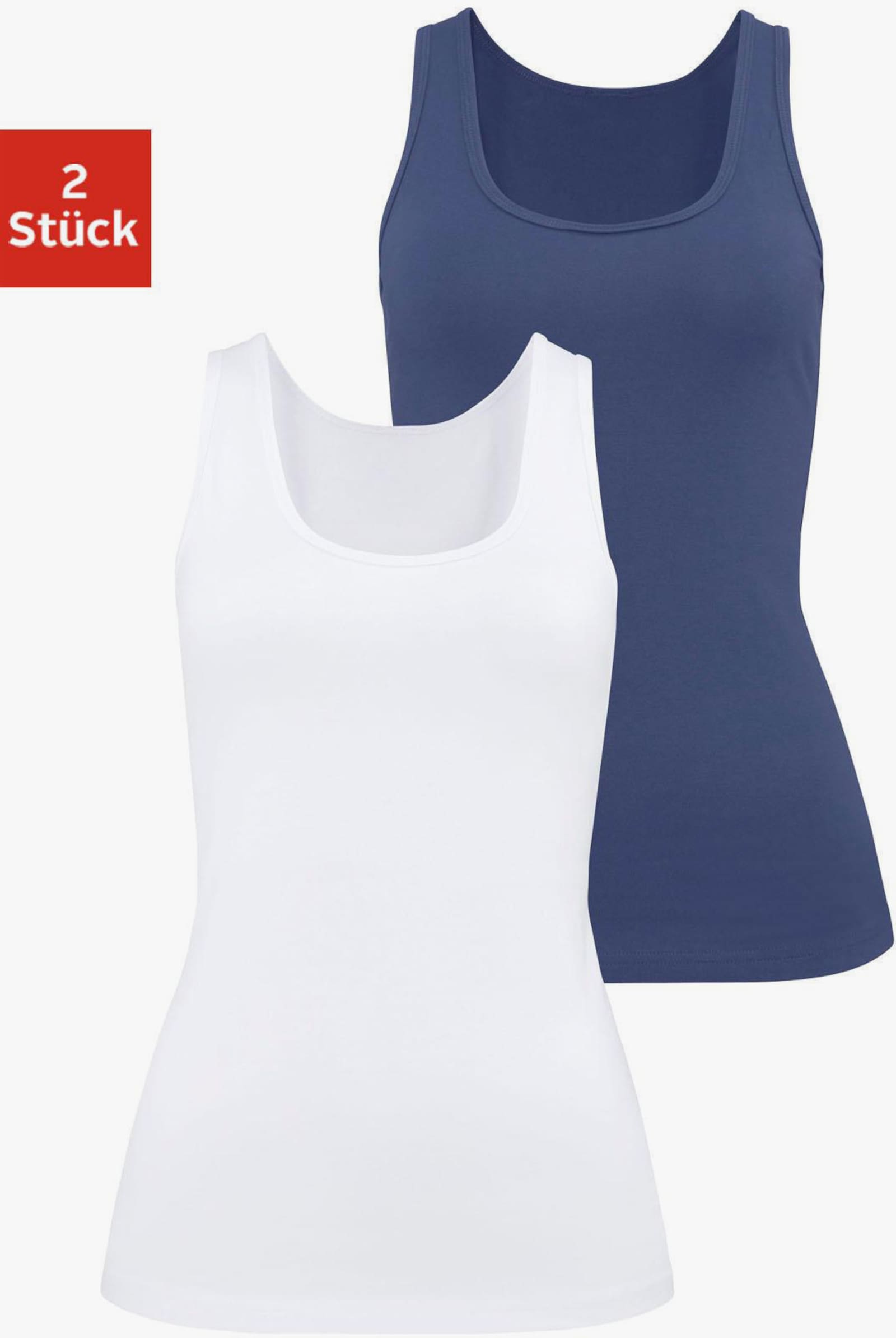 H.I.S Unterhemd - marine, weiß