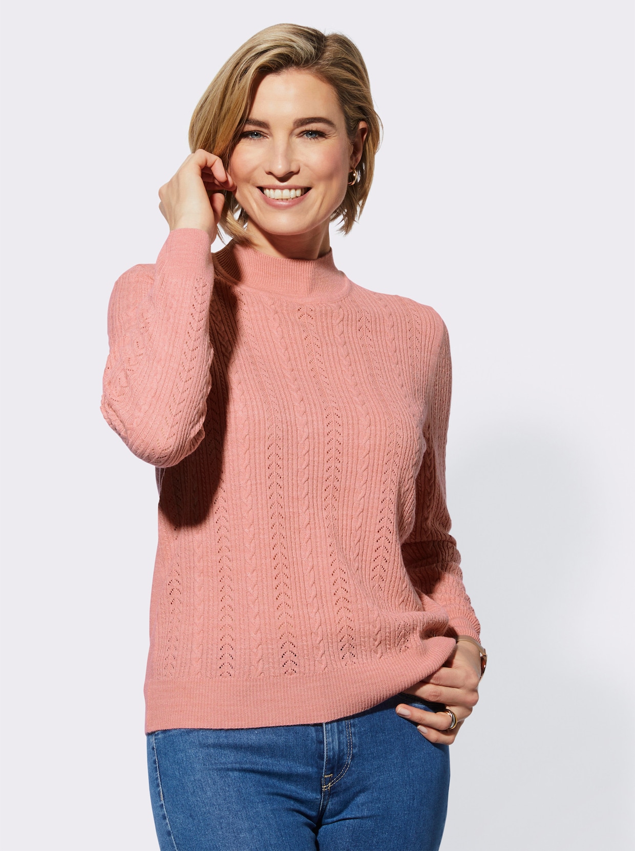 Pullover - rozenkwarts gemêleerd