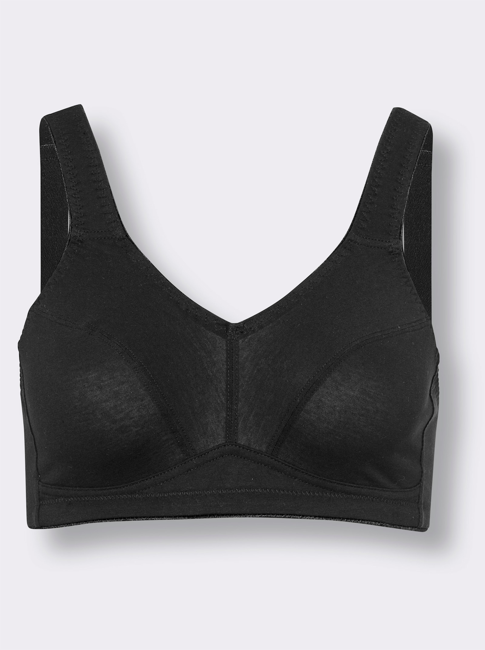 Entlastungs-BH ohne Bügel mit Unterbrustband, Doppelpack - weiß + schwarz