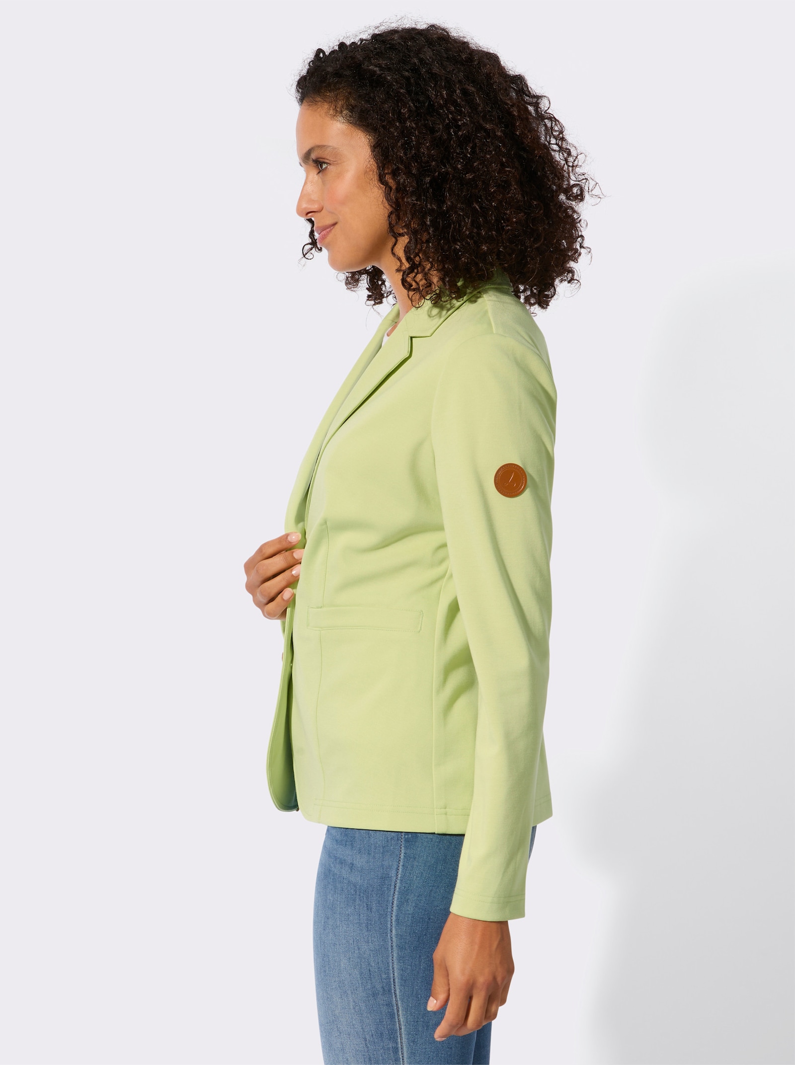 Jerseyblazer in Interlock-Qualität - pistazie