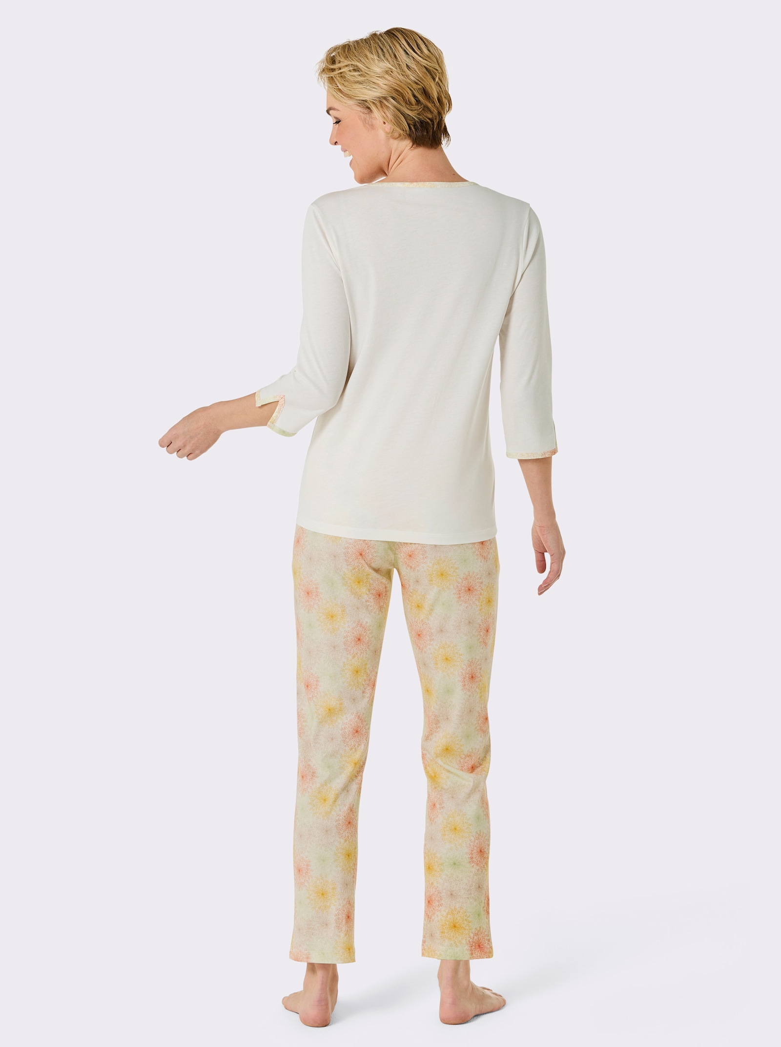 wäschepur Pyjama - champagne/apricot bedrukt