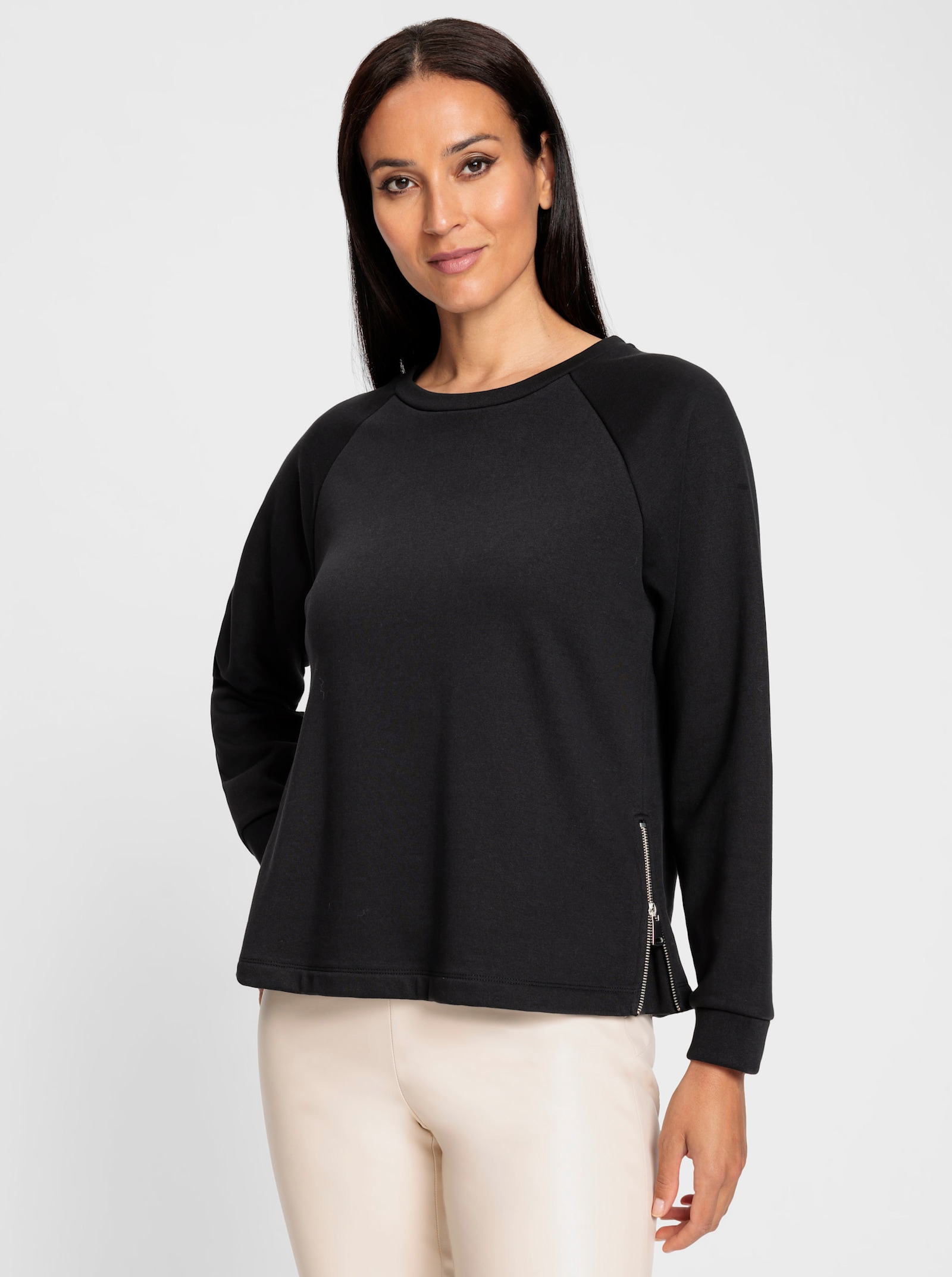 heine Sweatshirt avec glissières latérales - noir