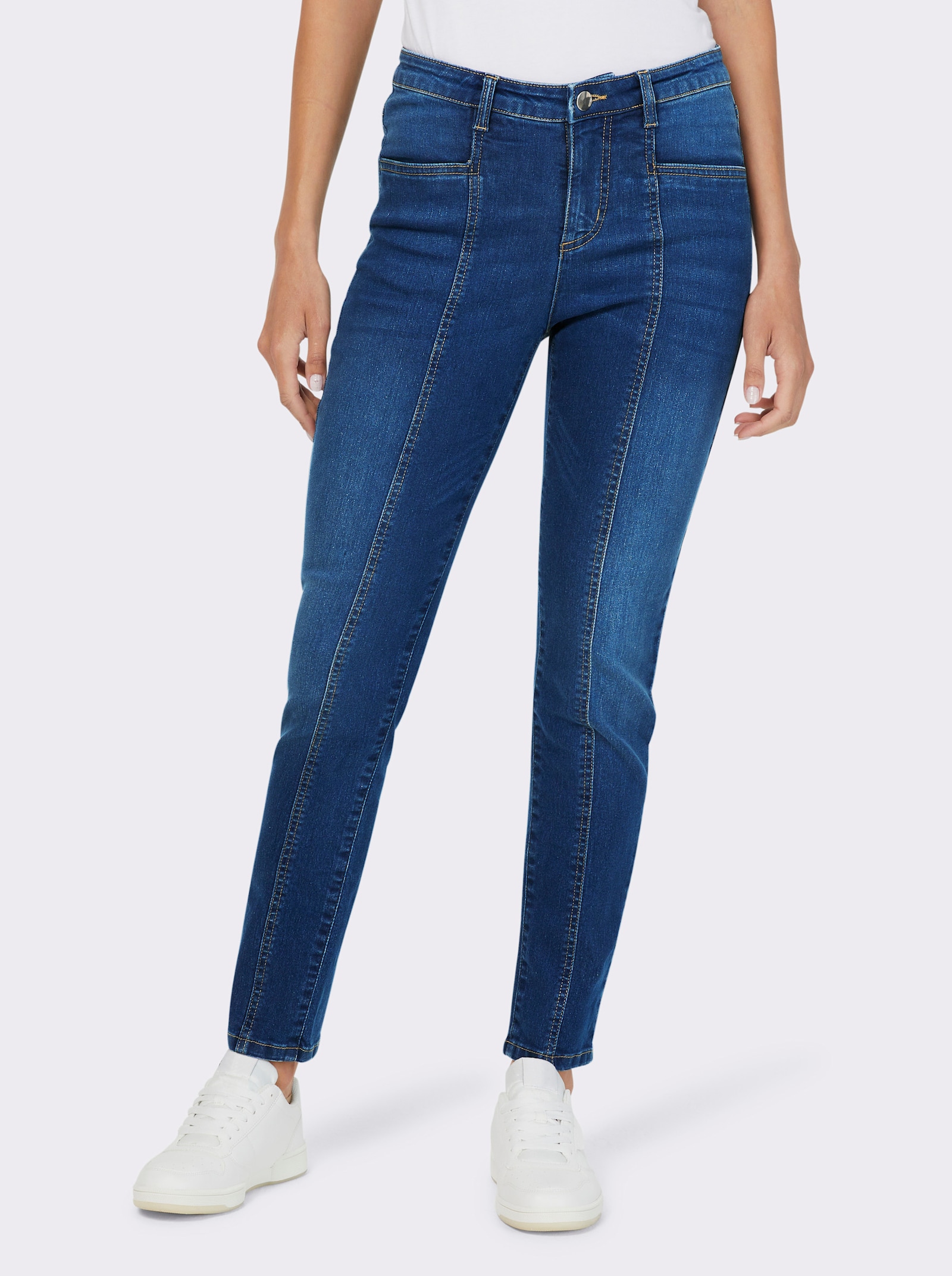 heine Jeans mit Teilnungsnähten - blue-stone-washed