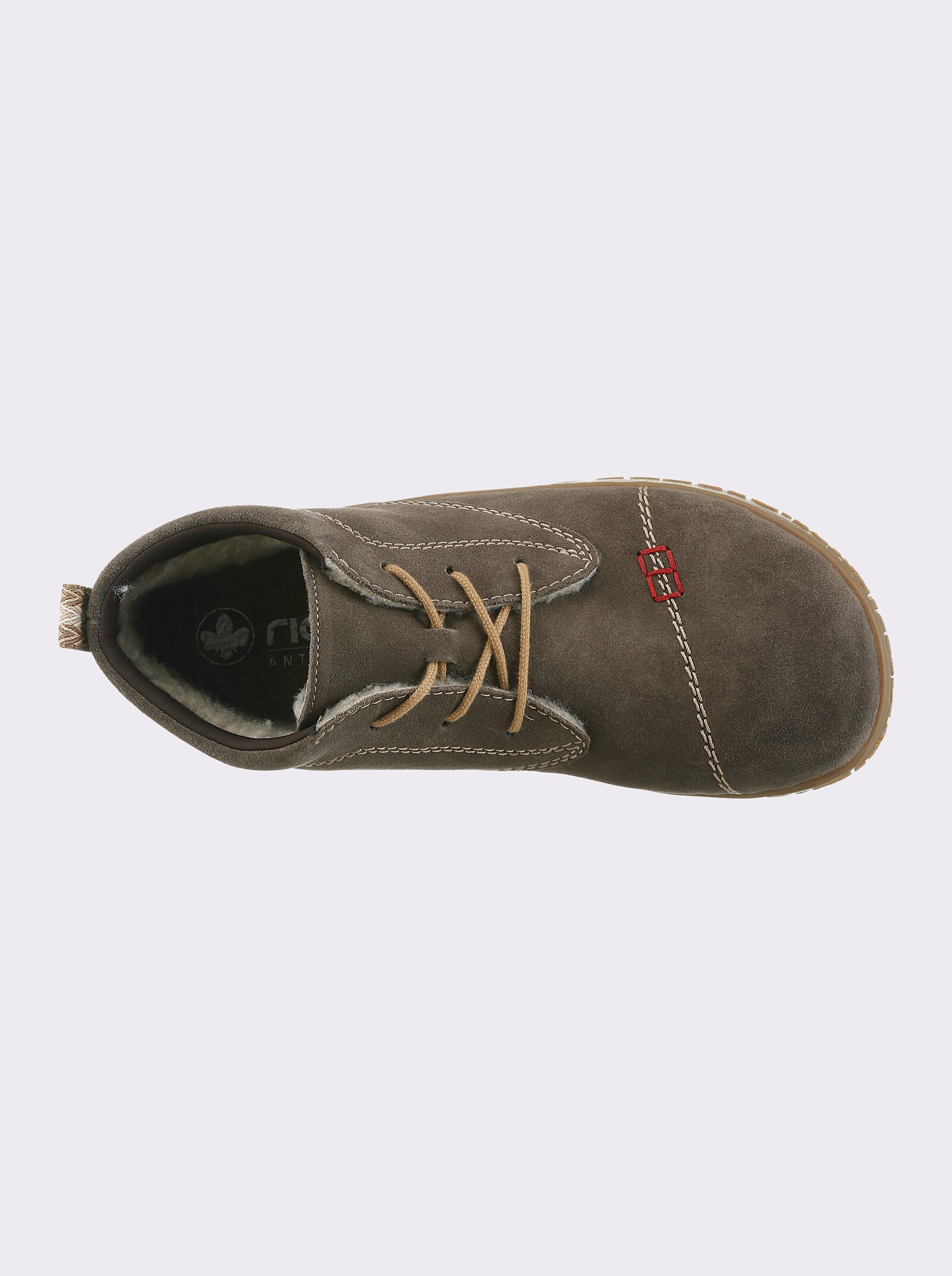 Rieker Sneaker mit Veloursleder - dunkeltaupe