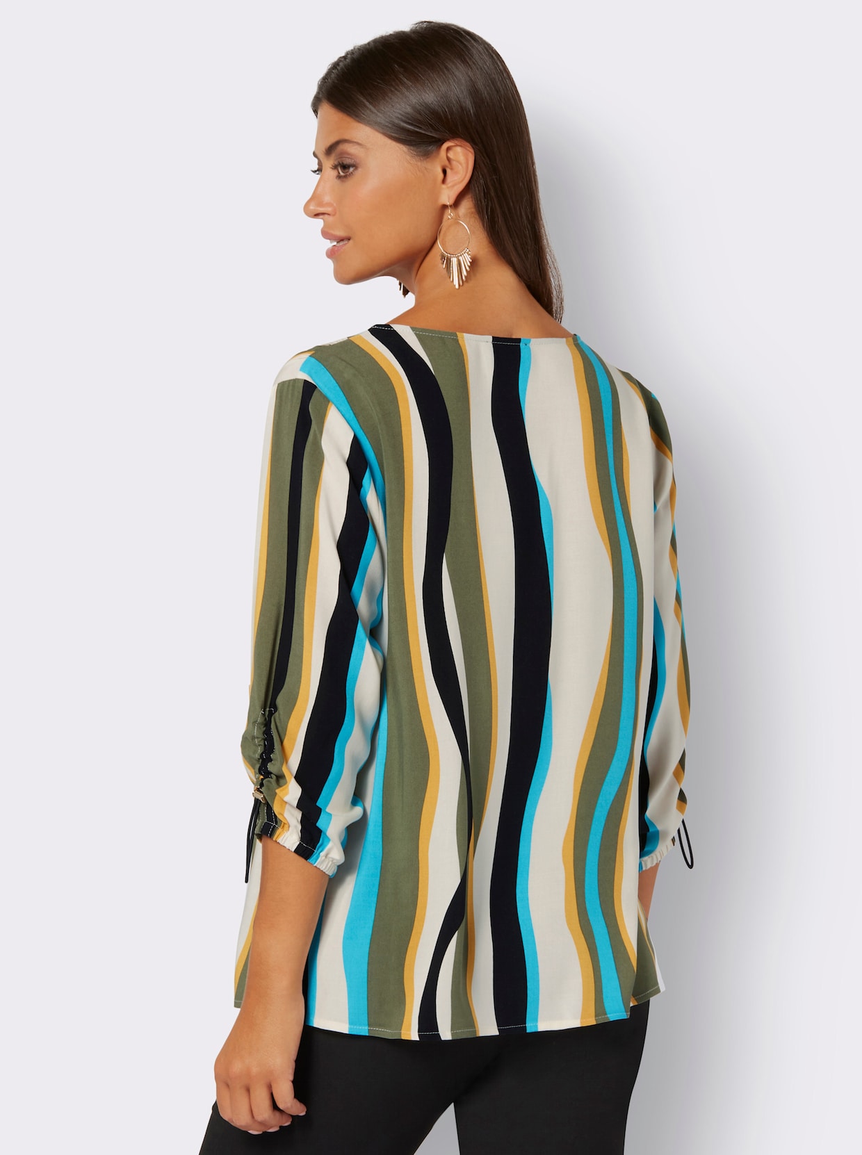Blouse met print - kaki/oker bedrukt