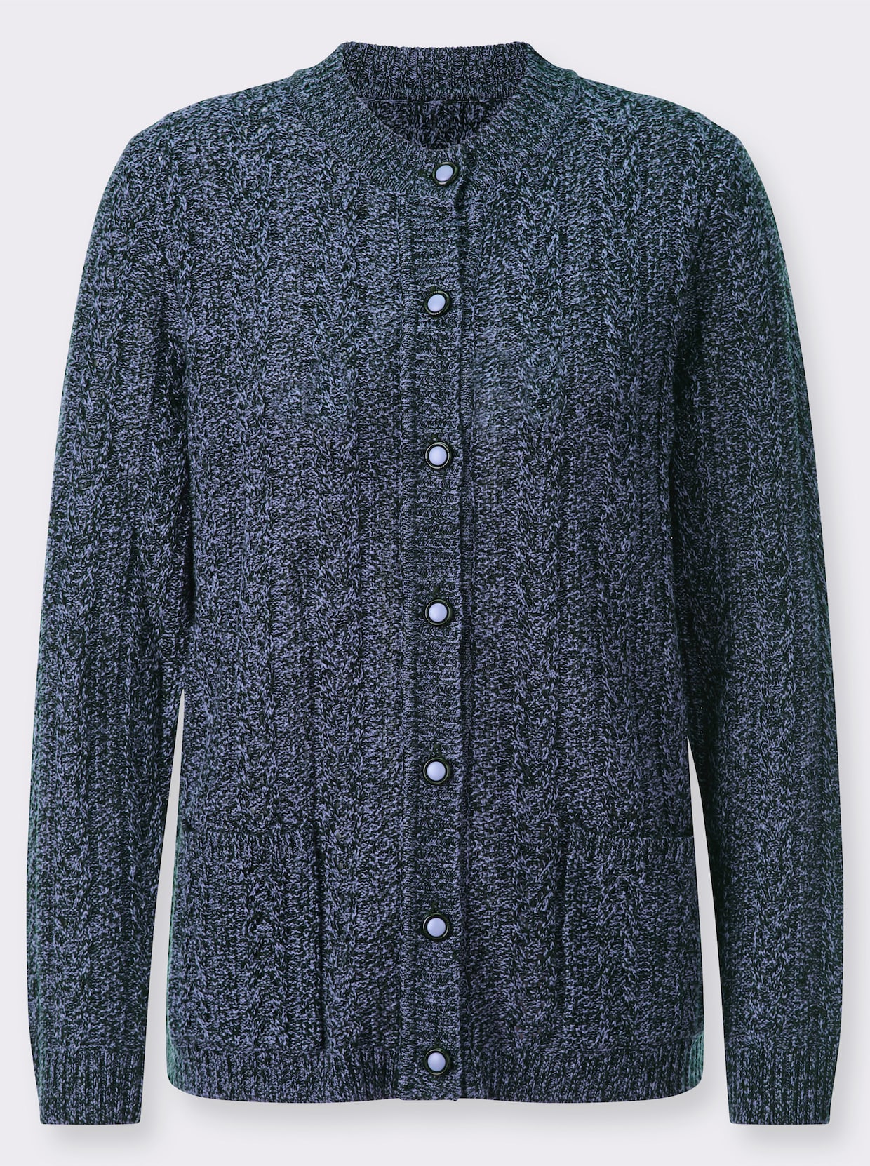 Strickjacke - himmelblau-meliert