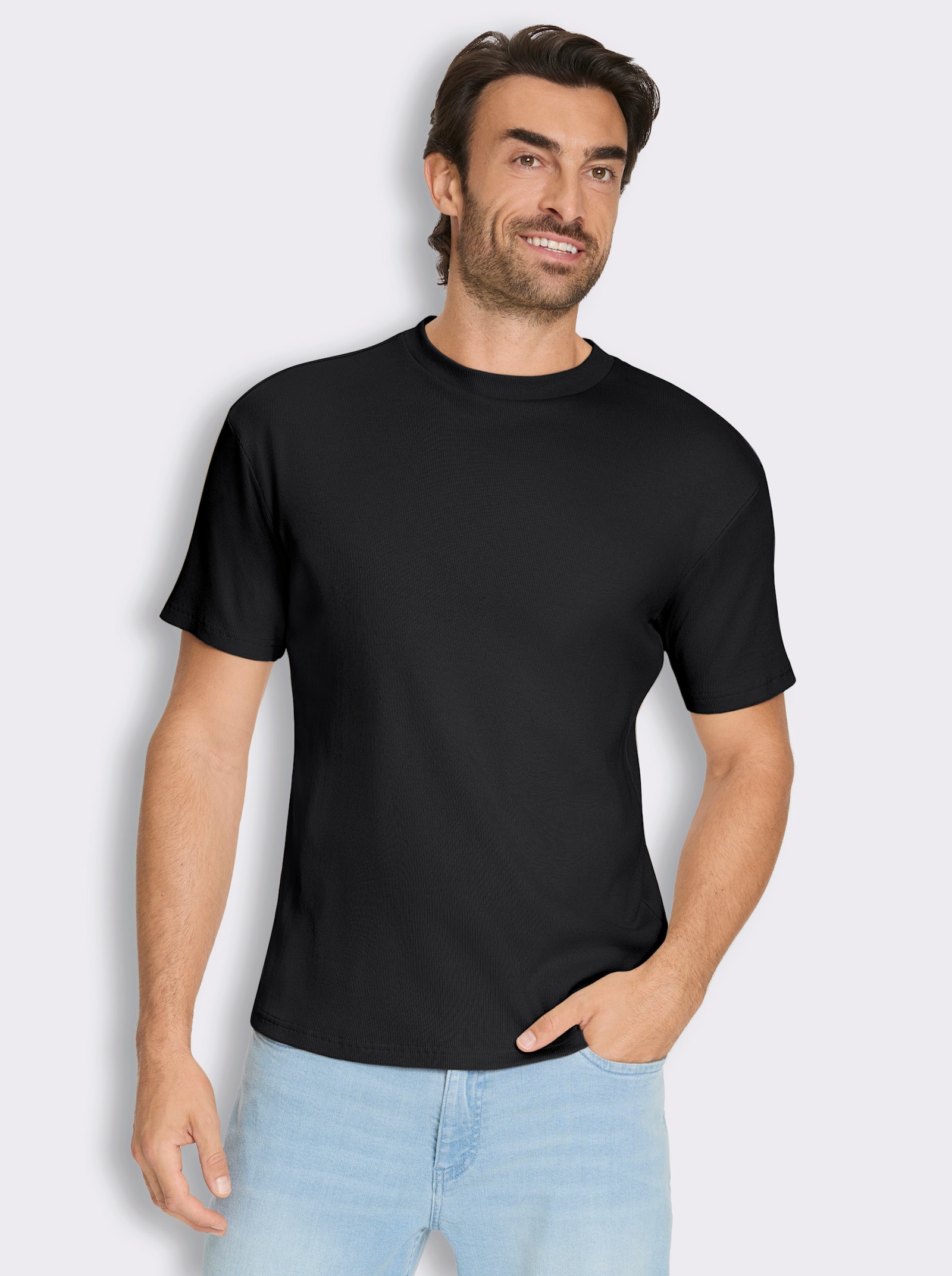 Marco Donati Kurzarmshirt im Loose-Fit, Baumwolle - schwarz