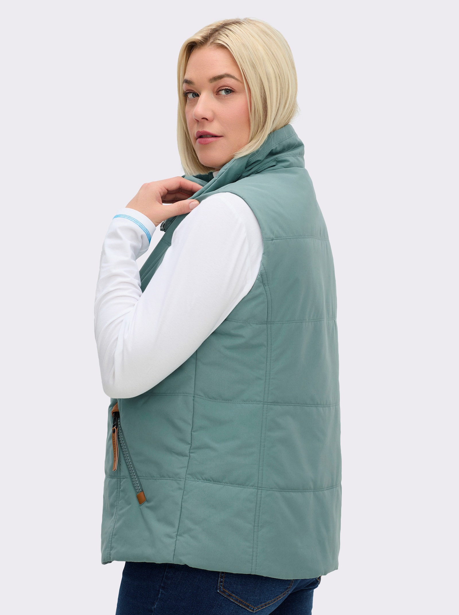 Steppweste in Microfaser-Qualität - jade