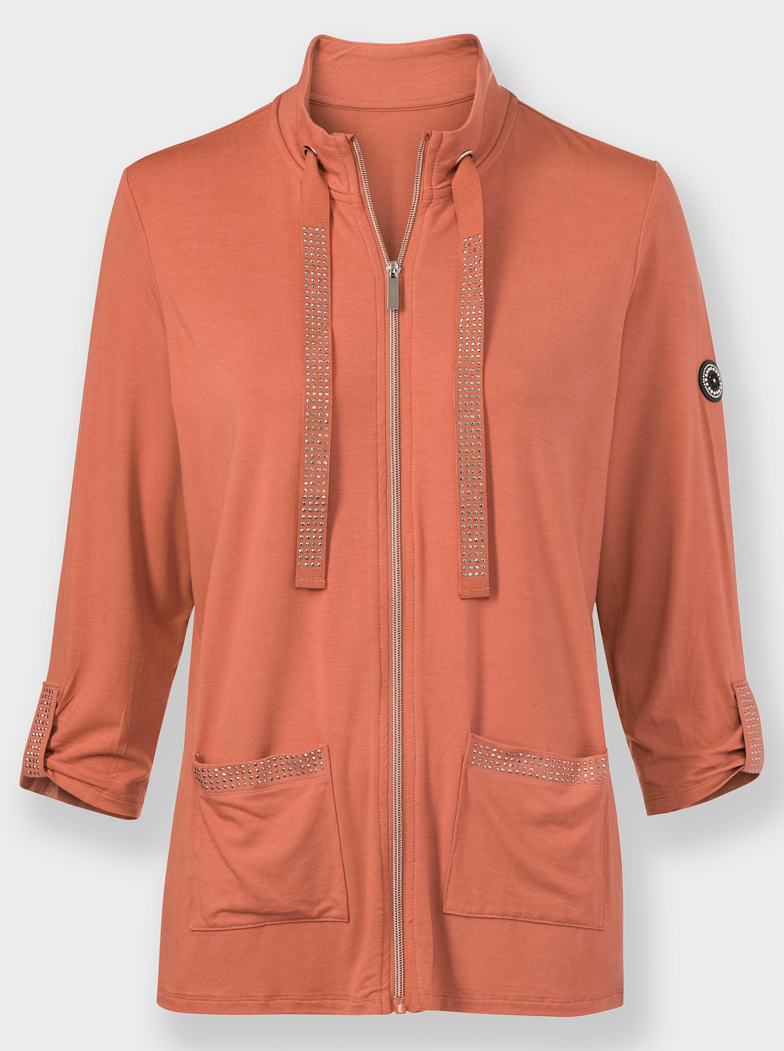 Shirtjacke mit 2 Taschen - papaya