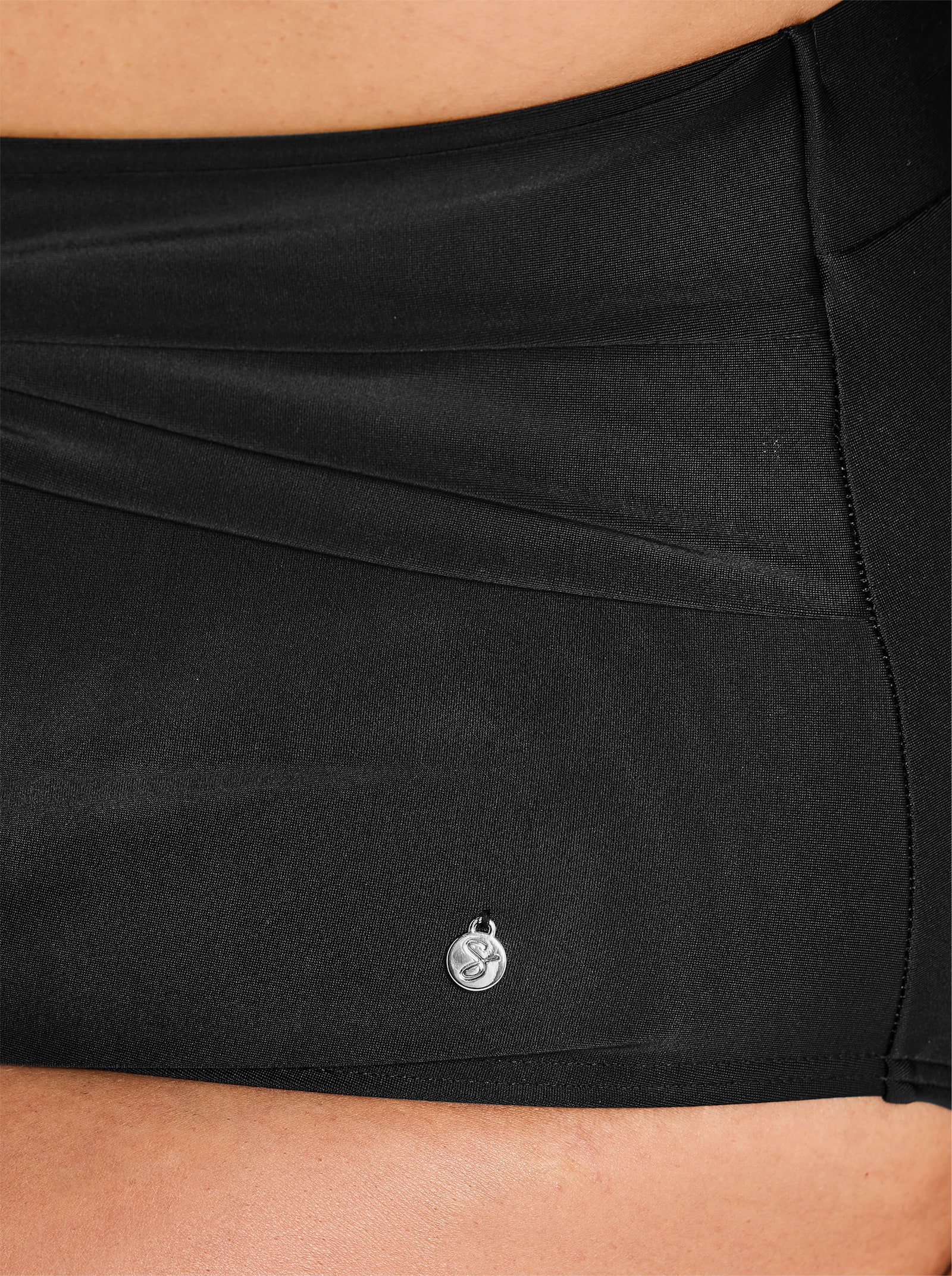 sheego Badehose mit Wickel-Detail und Shaping-Effekt - schwarz