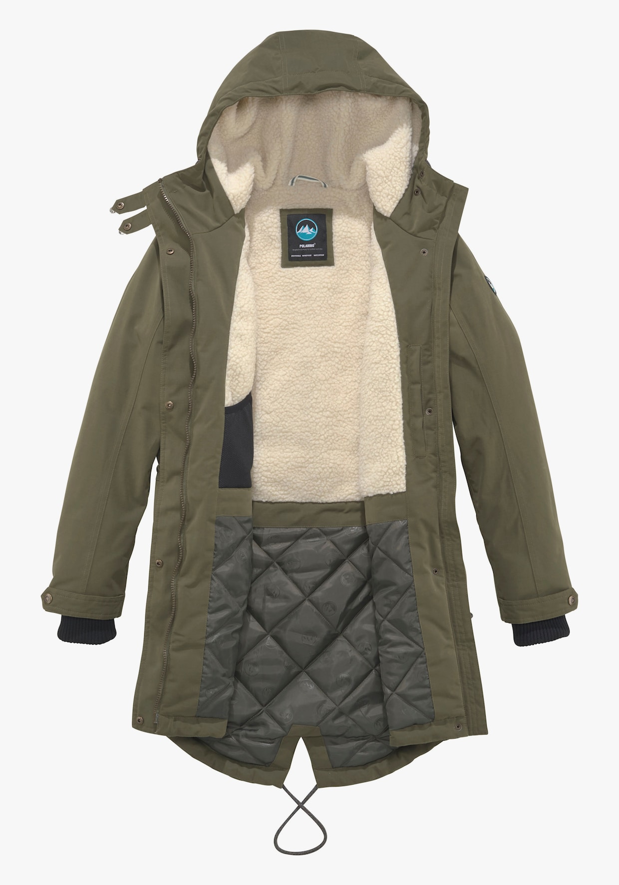 Funktionsparka - khaki (outdoorparka aus nachhaltigem material)