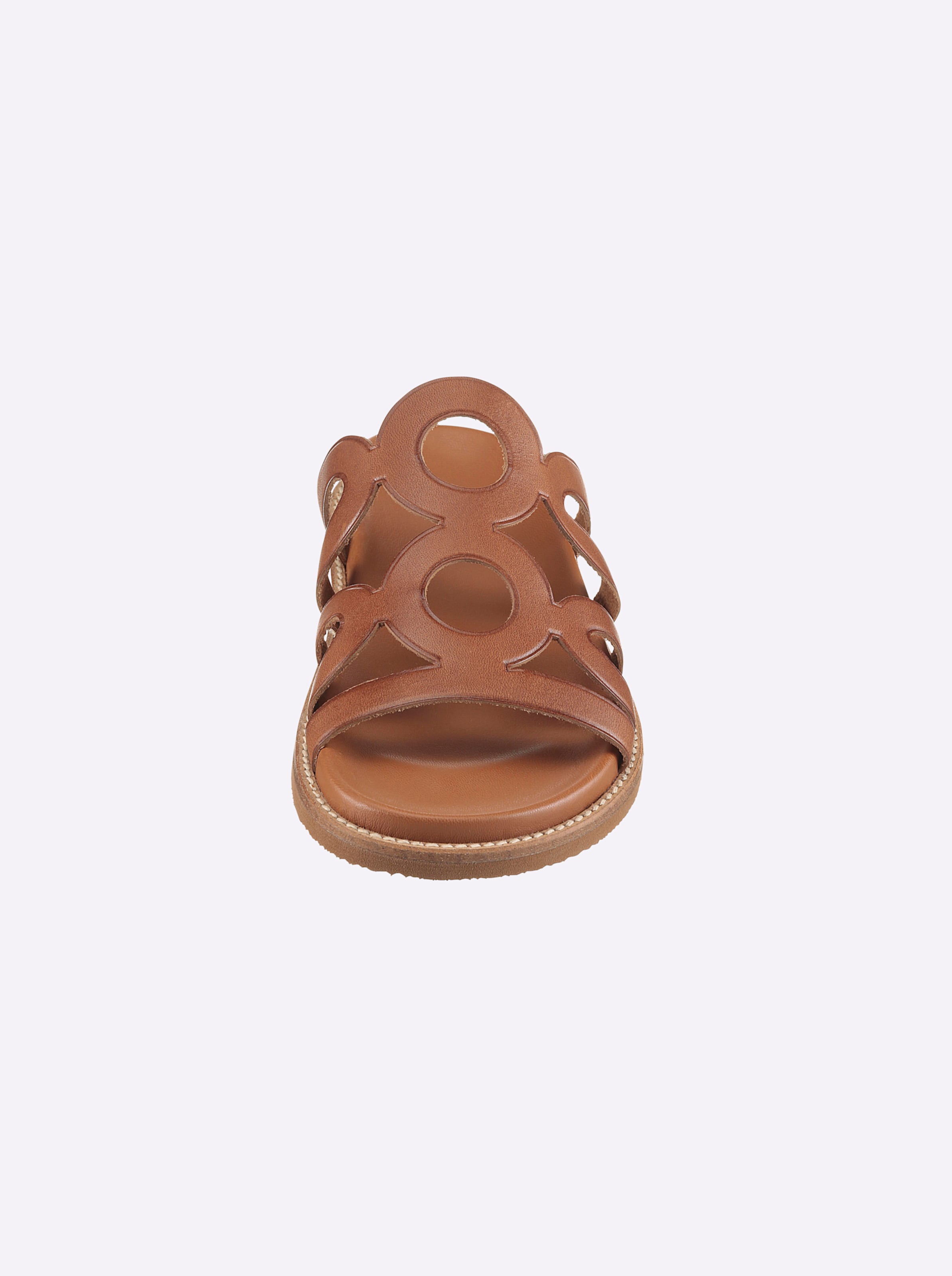 Heine Damen Braun Pantolette Gr. 36, (Cognac), Rindsleder, Schuhe Pantolette - Bild 4