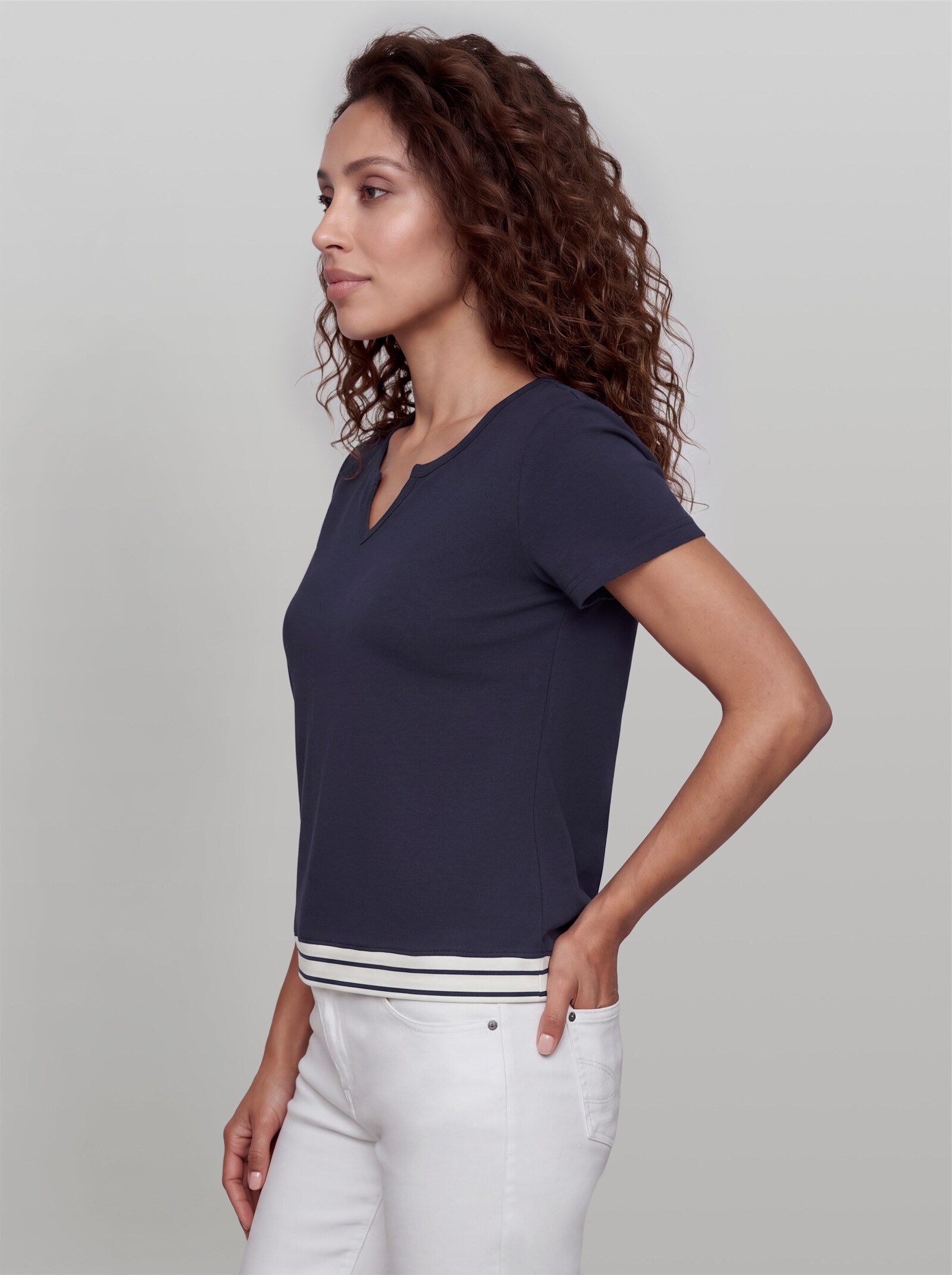 heine T-Shirt aus Baumwolle - marine