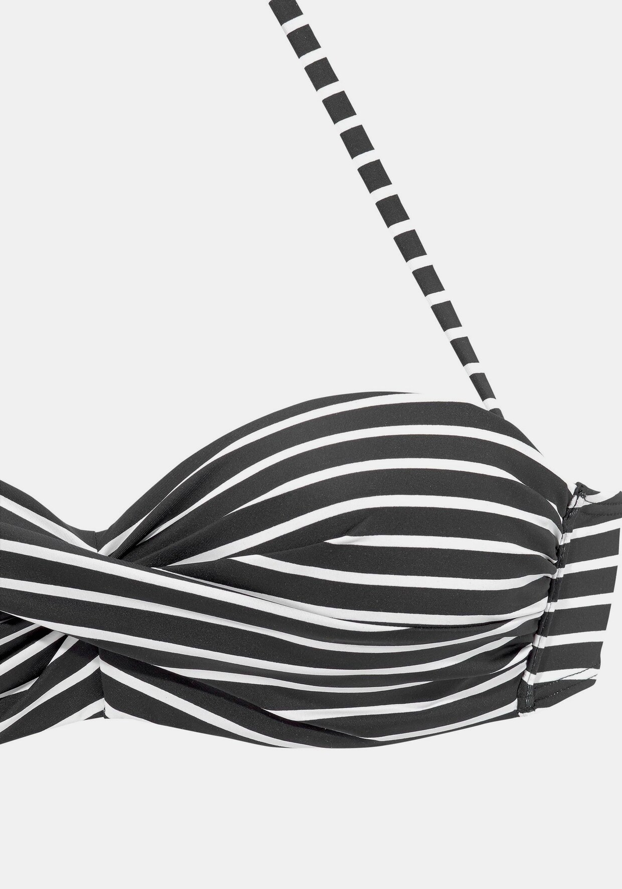 s.Oliver Bandeau-Bikini-Top - schwarz-weiß-gestreift