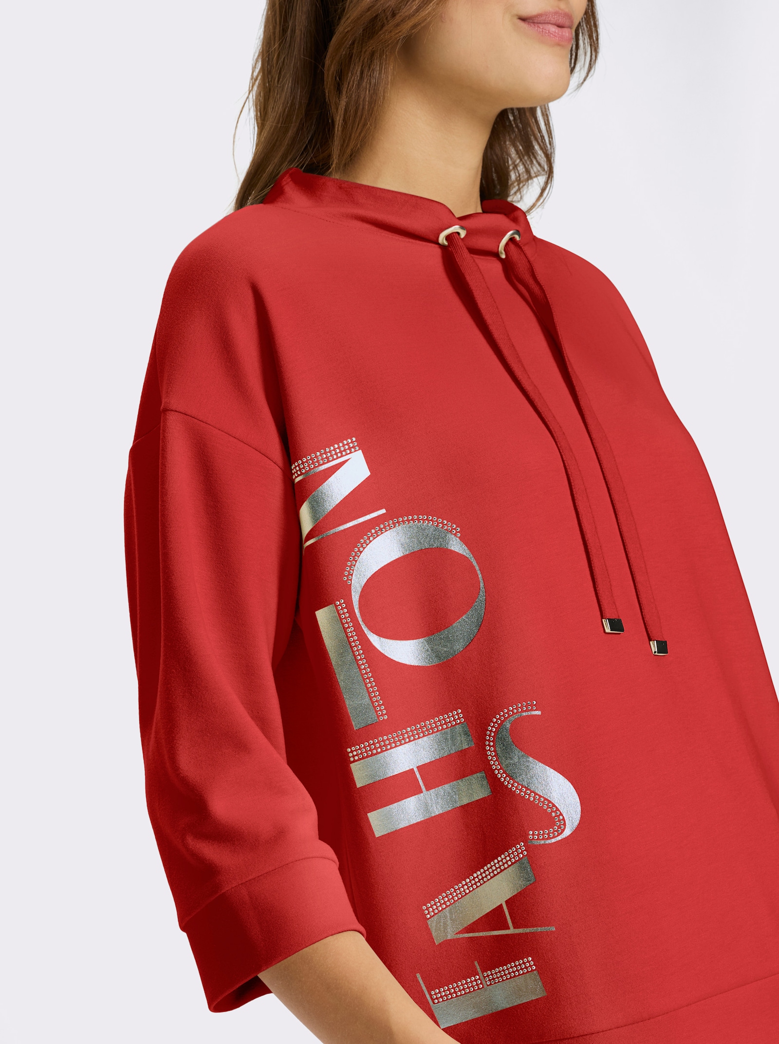 Sweatshirt mit Schriftzug - rot