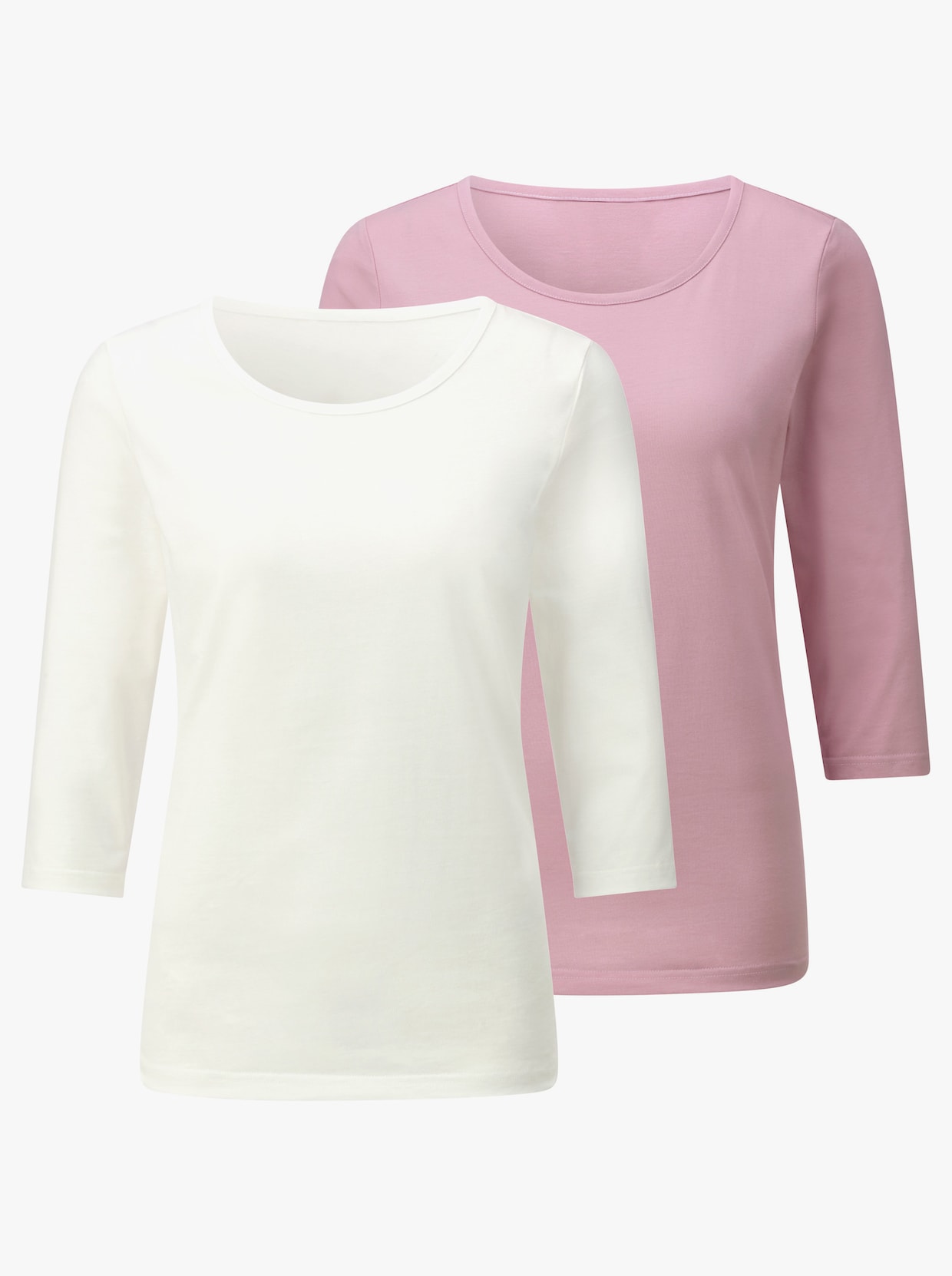 3/4-Arm-Shirt - rosé + ecru