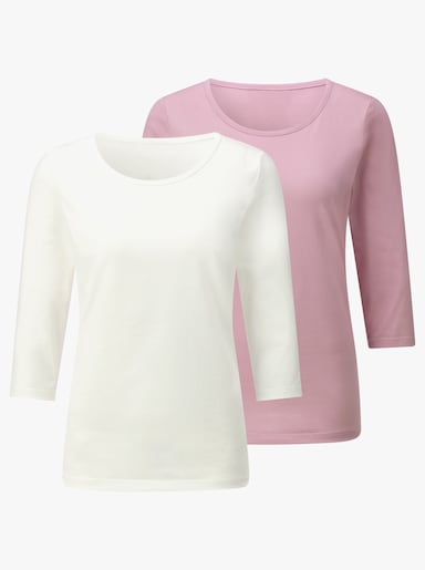 3/4-Arm-Shirt - rosé + ecru