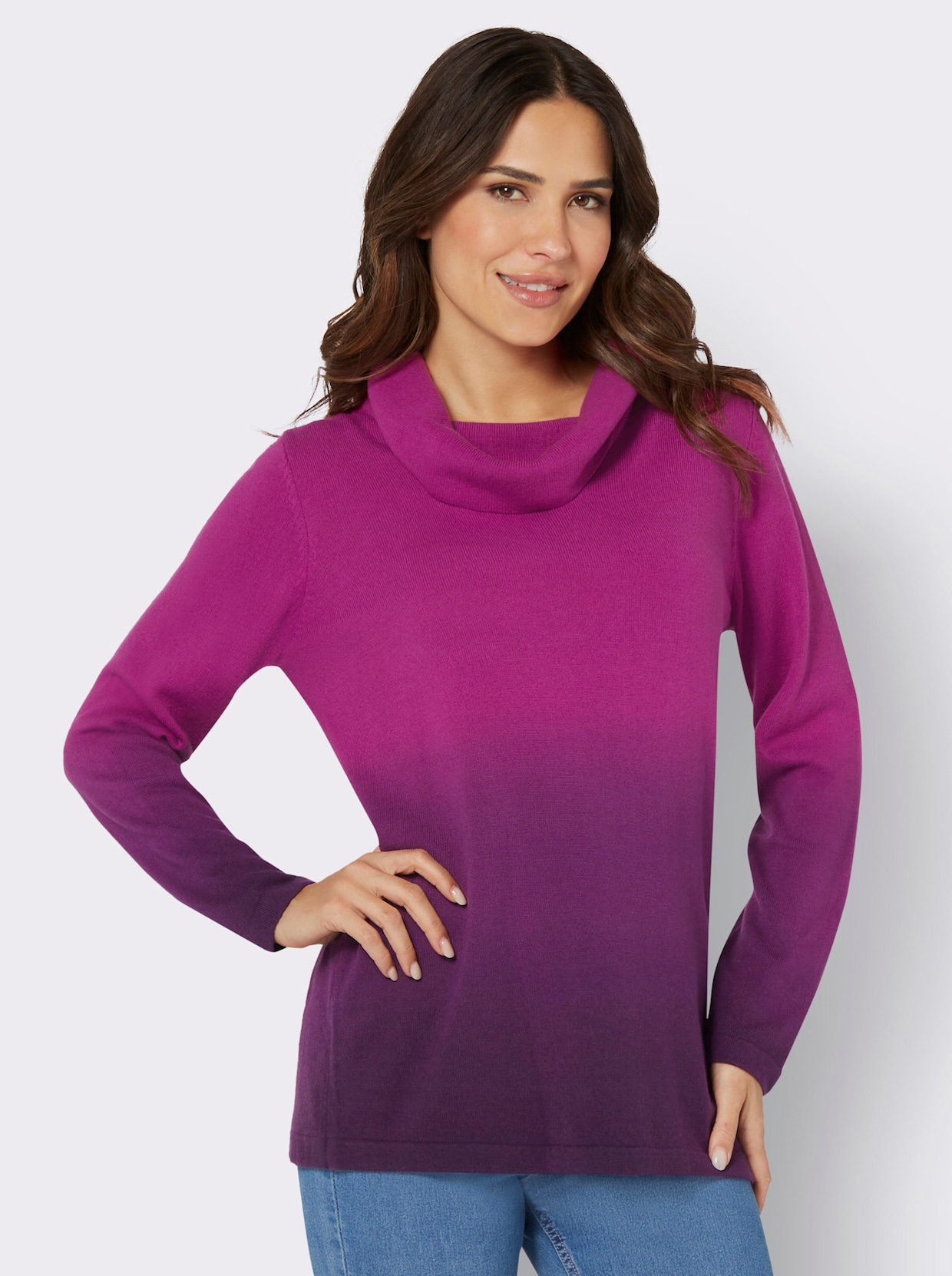 Rollkragenpullover - magenta-traube