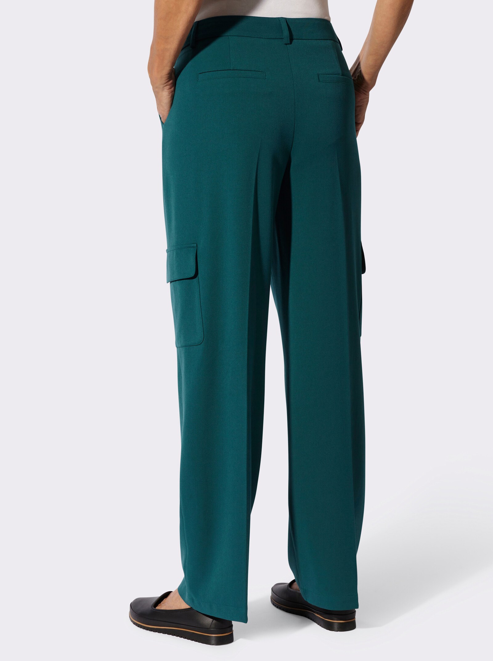 Cargohose in weiter Form - petrol