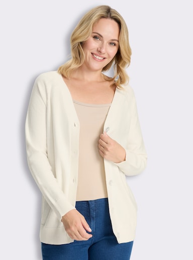 Strickjacke mit Raglan-Ärmeln - ecru