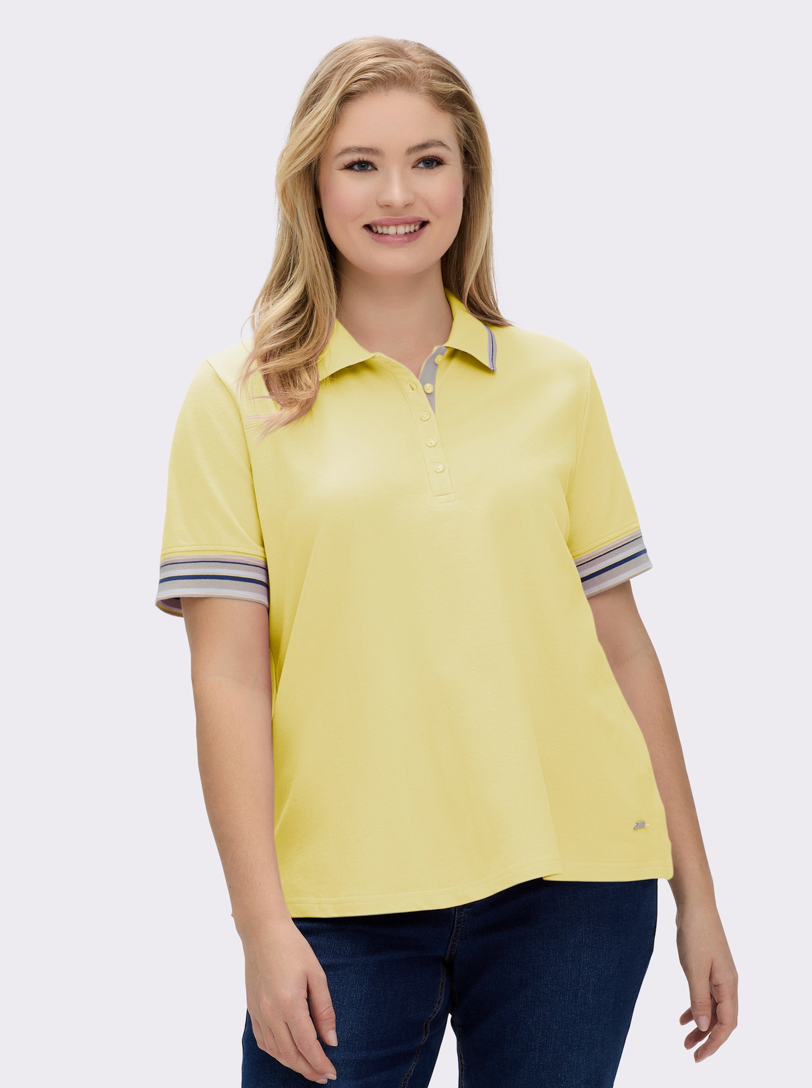 Poloshirt in Pikee-Qualität - zitrone