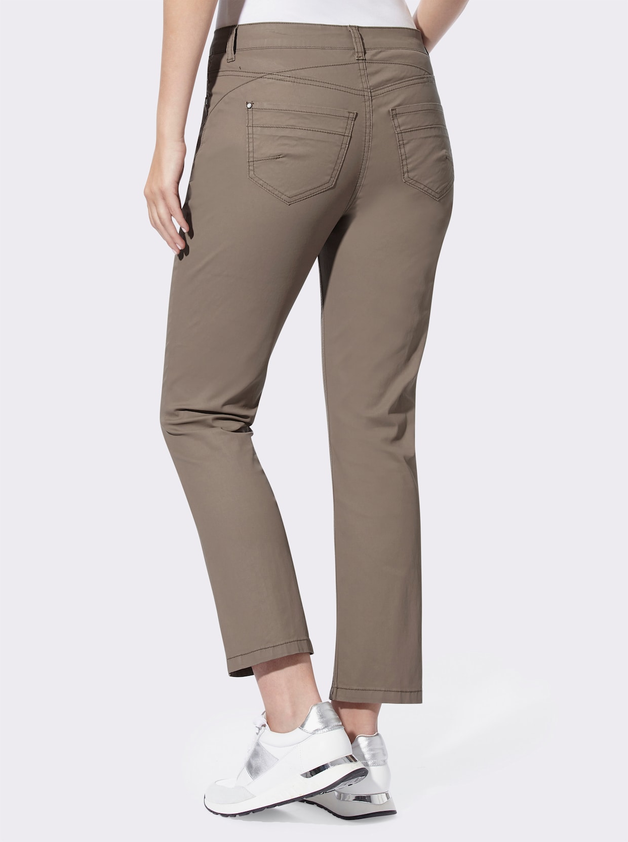 heine Pantalon 7/8 en mélange de coton et lyocell - beige