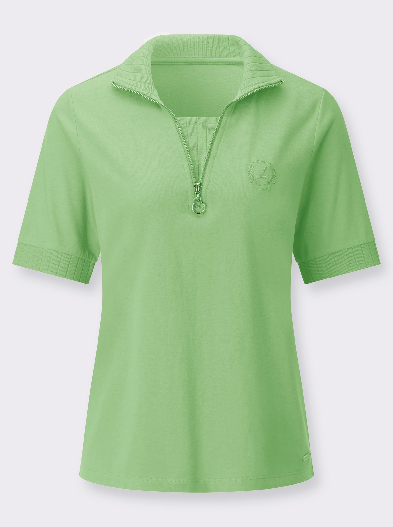 Poloshirt mit 2-in-1-Optik - reseda