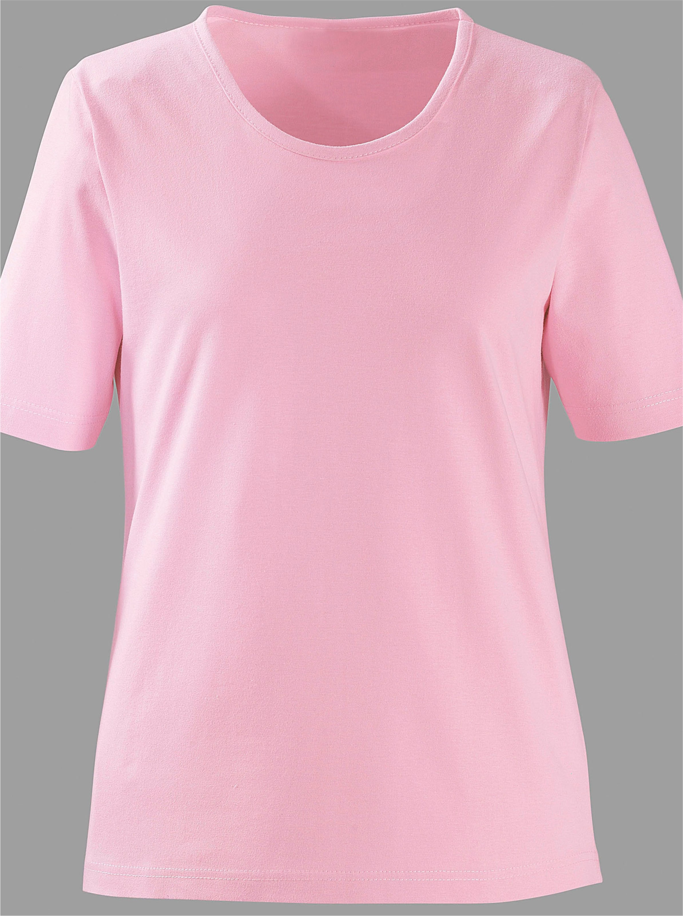 echtes günstig Kaufen-Rundhalsshirt in rosé von heine. Rundhalsshirt in rosé von heine <![CDATA[Shirt mit Rundhals-Ausschnitt – ein echtes Basic für Ihre Garderobe!]]>. 