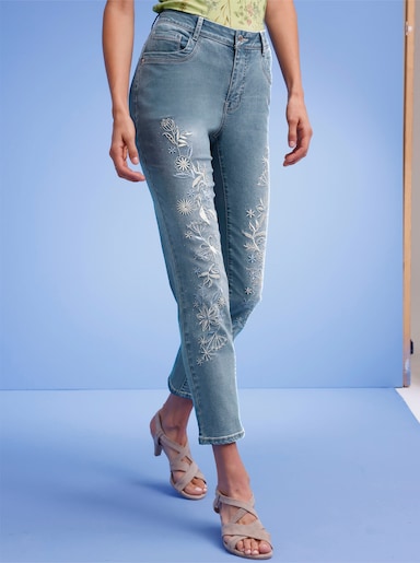 CREATION L PREMIUM 7/8-jeans van katoen/lyocell - blue-bleached