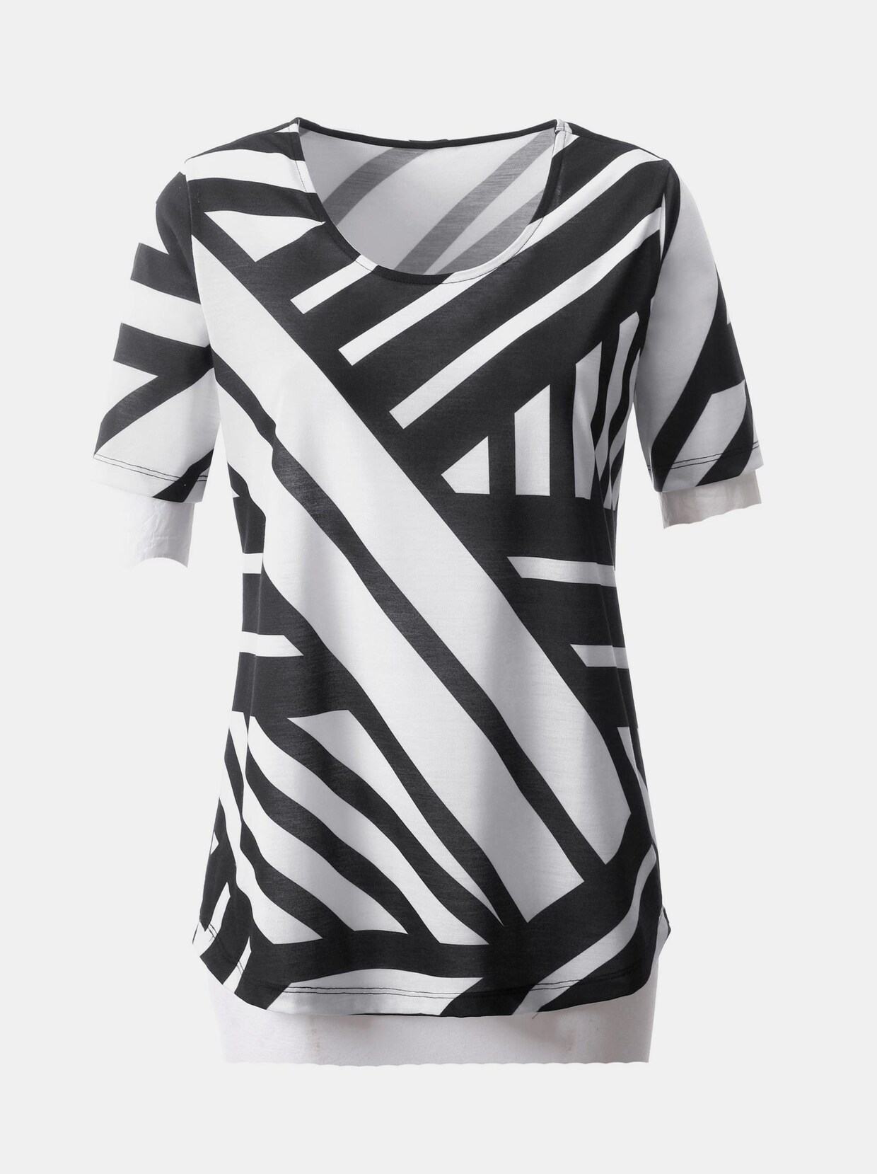 T-shirt à manches courtes - noir-blanc à motifs