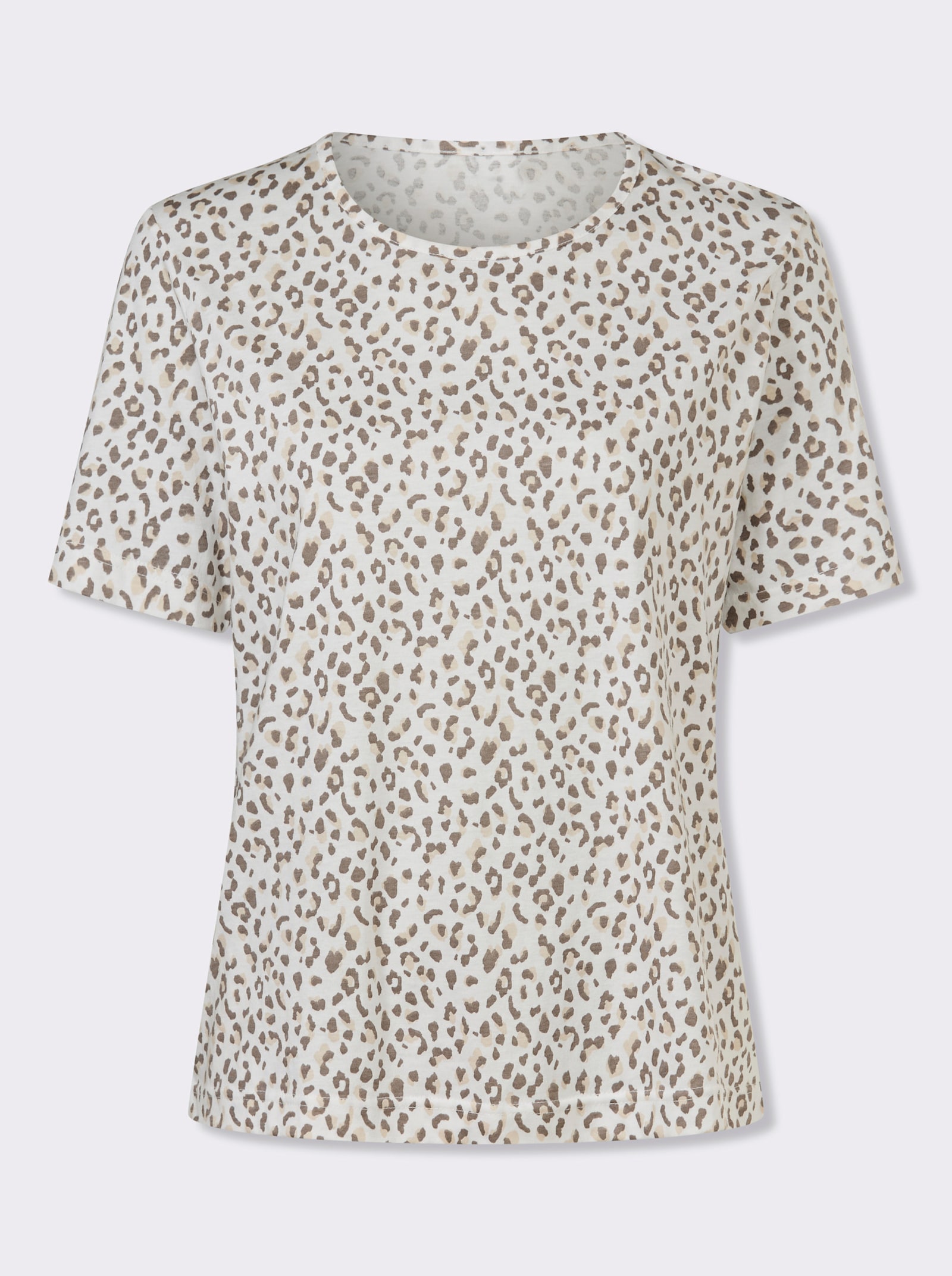 Shirt met dierenprint - ecru/taupe geprint