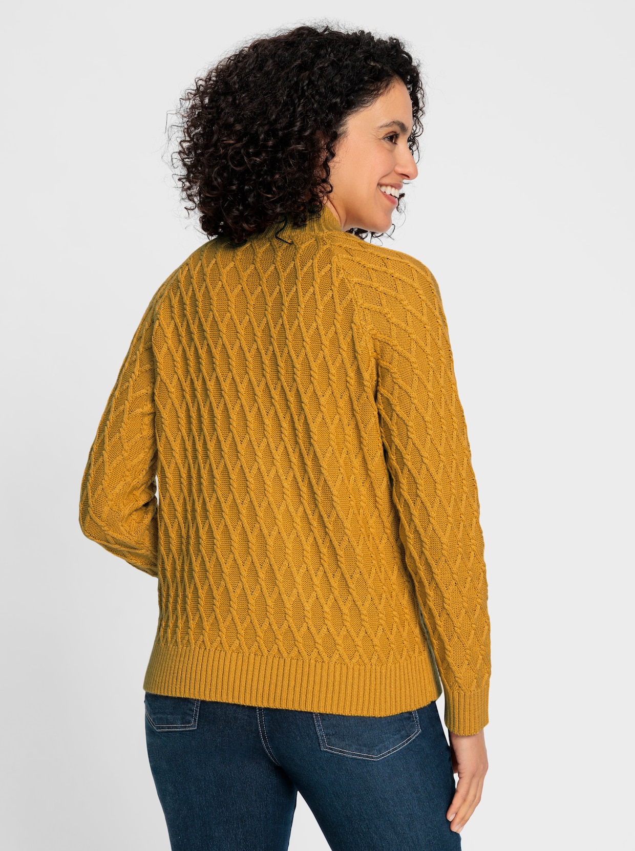 Stehkragenpullover - ocker