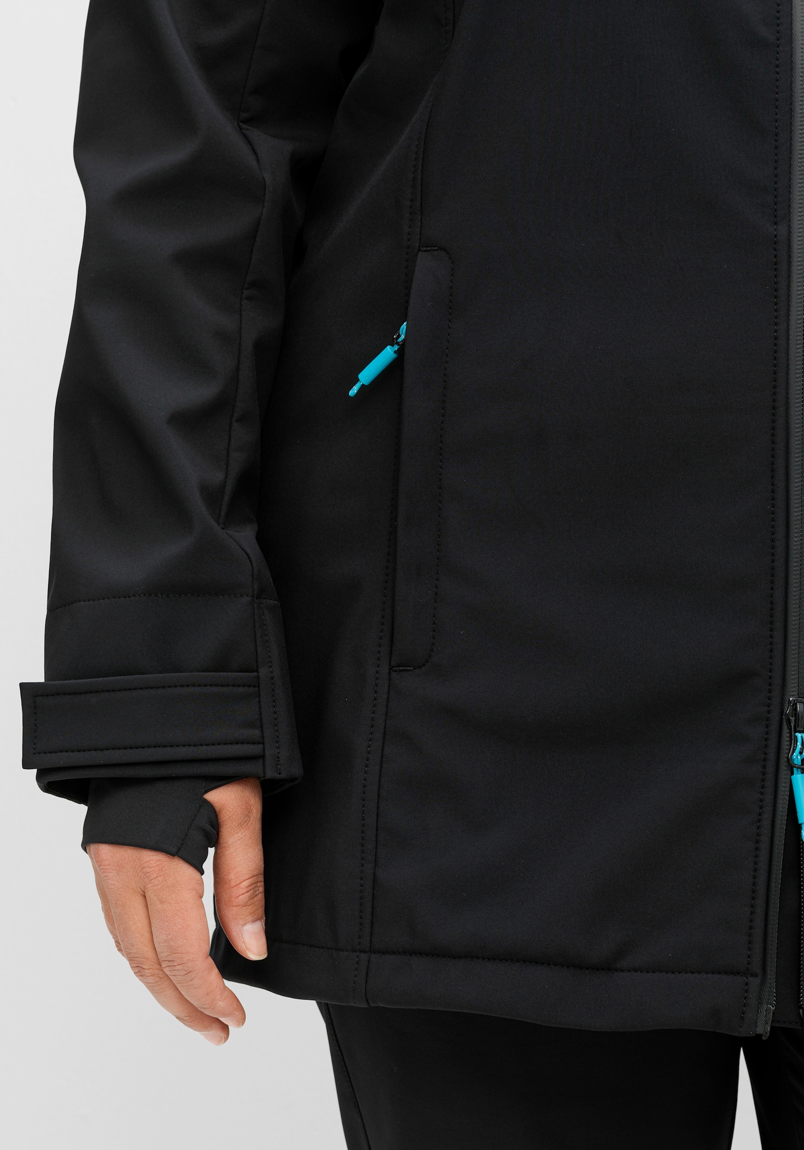 sheego Softshelljacke mit 2-Wege-Reißverschluss - schwarz