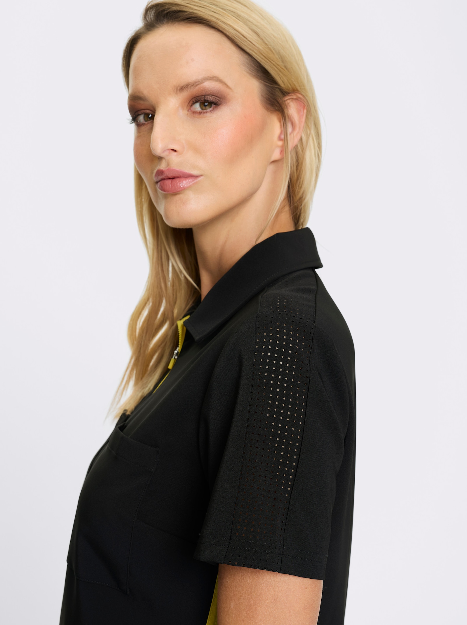 heine Jerseyjurk met zijsplitten - zwart