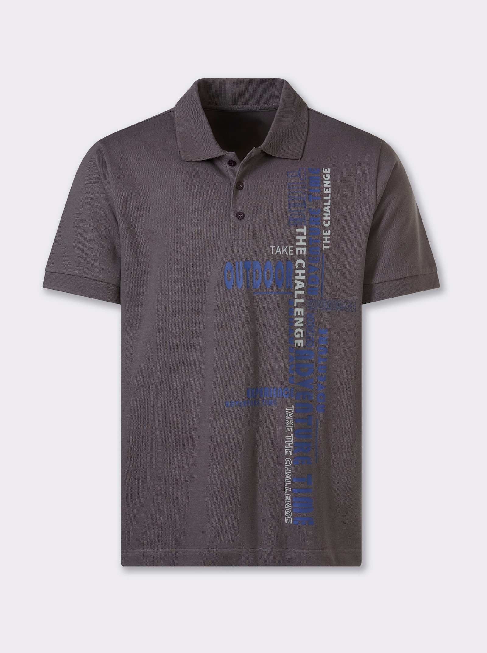 Catamaran Kurzarmshirt aus reiner Baumwolle, Pikee - anthrazit