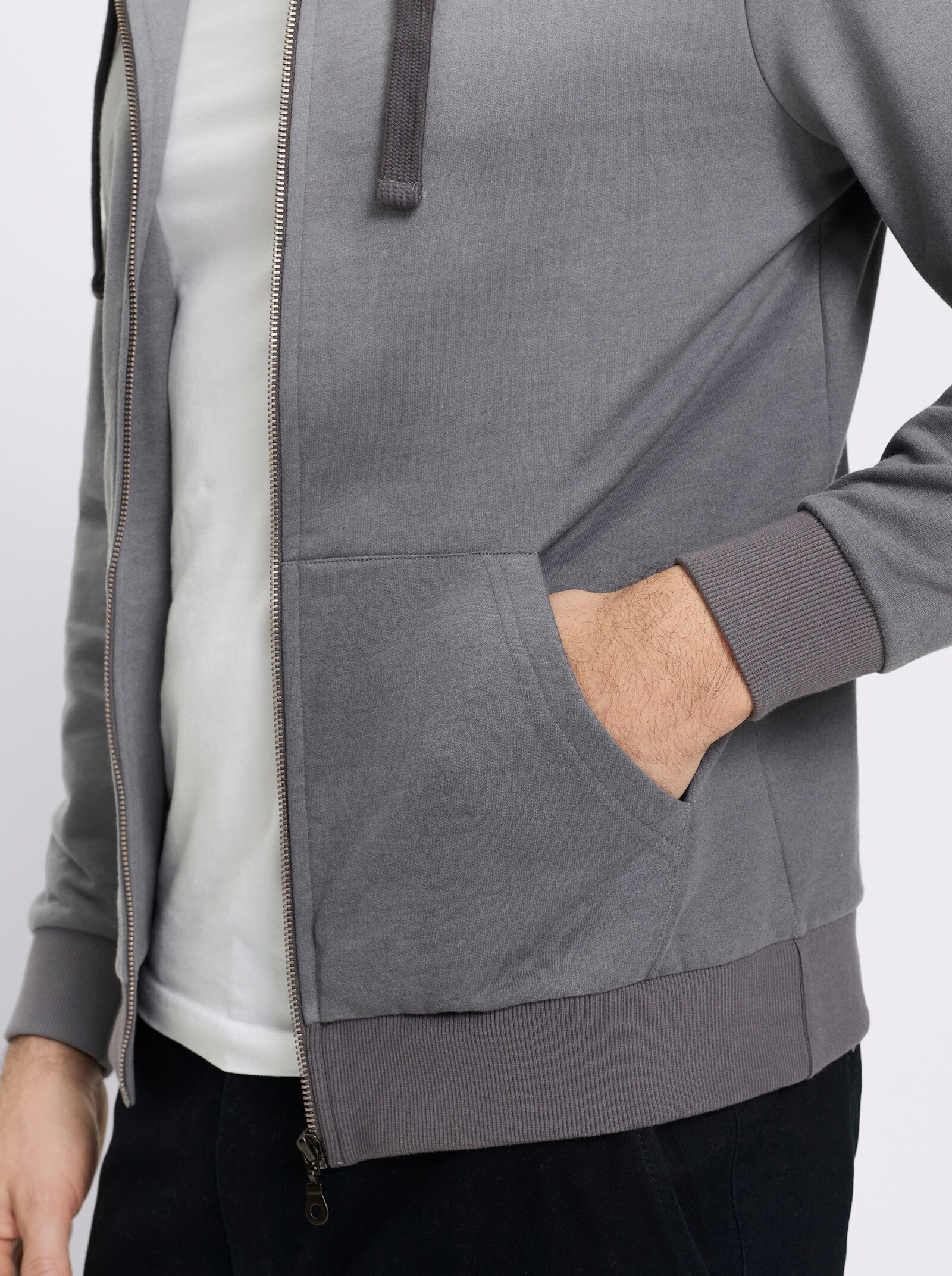 Marco Donati Sweatjacke mit Känguru-Taschen - anthrazit