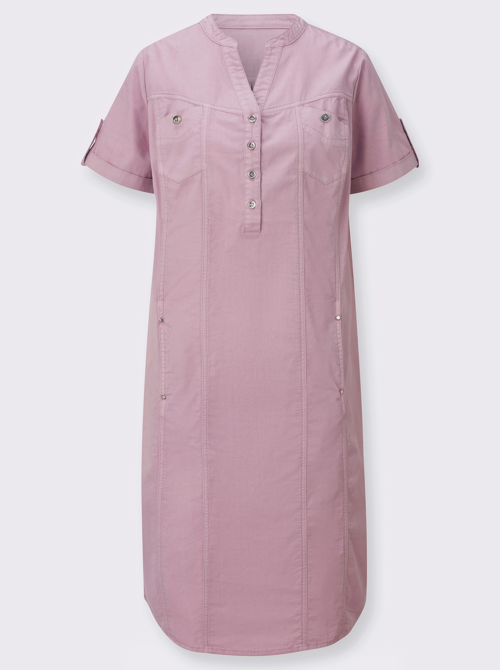 Jeanskleid mit abgerundetem Saum - mauve
