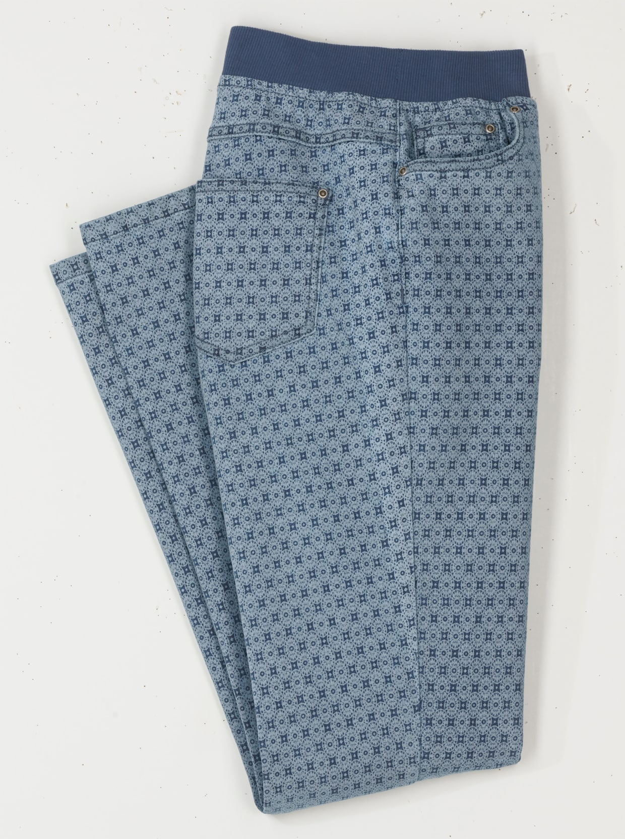 Jeans med resår - blue-stone-washed